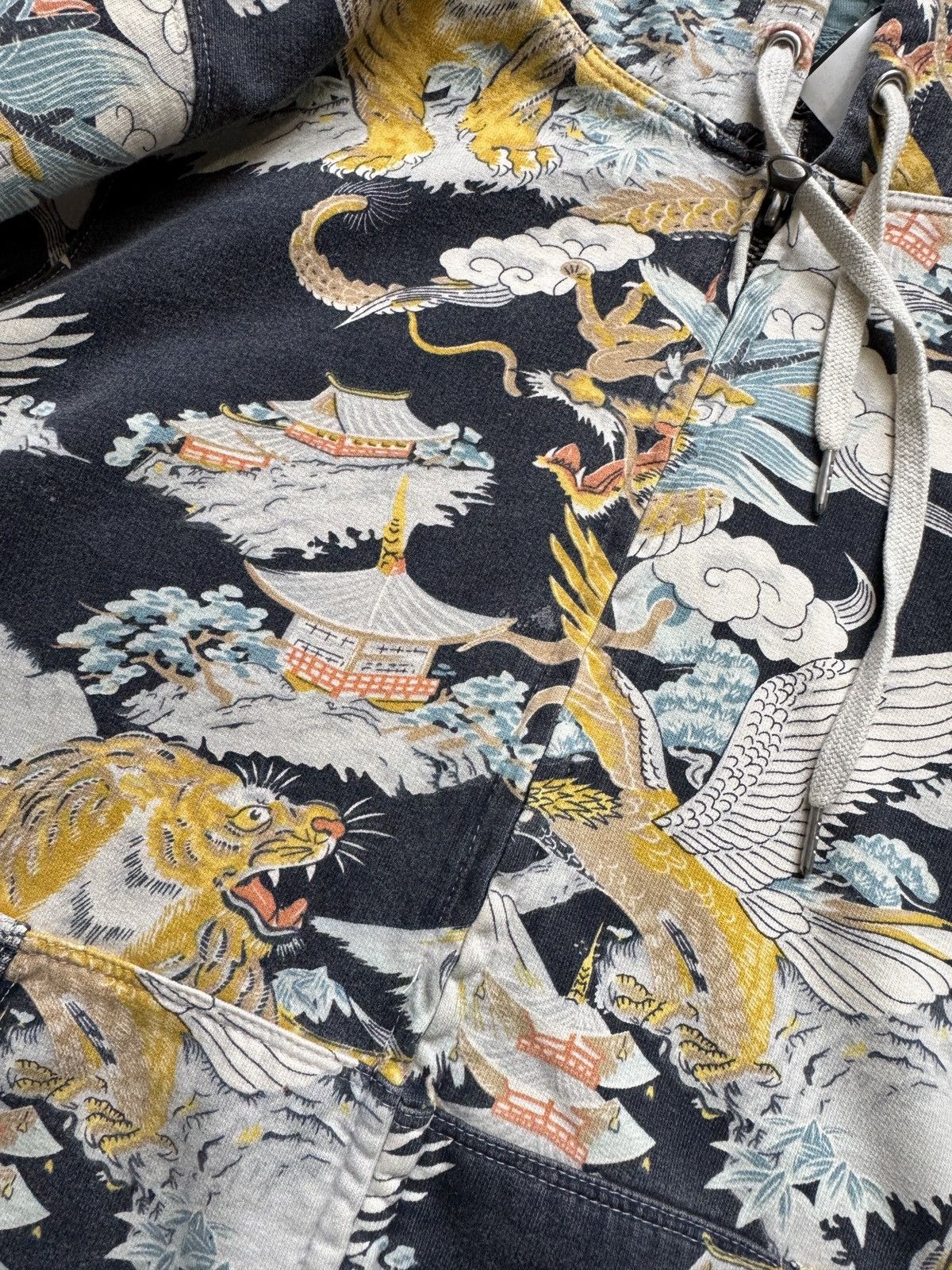 Lucky Brand Lucky Brand Tiger & Eagle Print Zip Hoodie Size S / US 4 / IT 40 - 2 Thumbnail