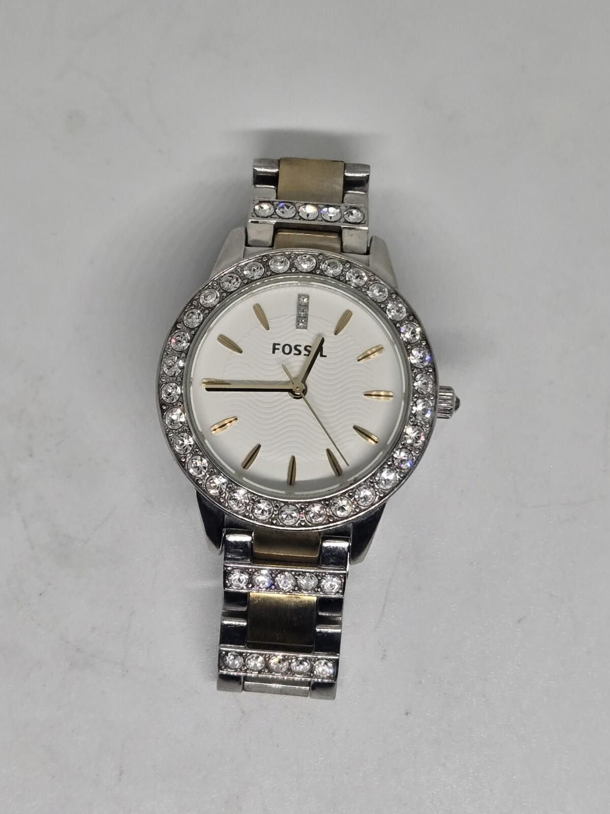 Fossil Fs-2409T Ladies' 34Mm Dual Tone Analog Watch in Beige, Women's