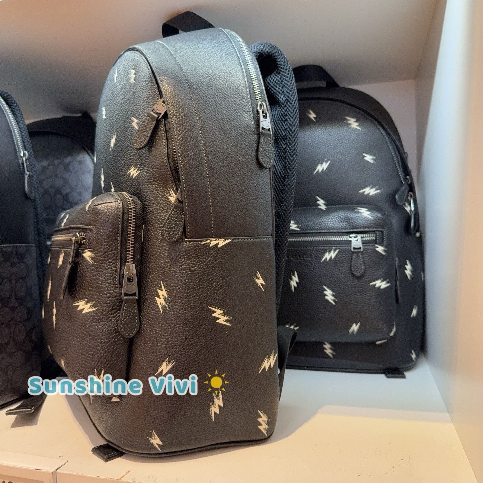 Coach NWT Coach West Backpack Lightning Bolt Gunmetal/Black CDC76 Size ONE SIZE - 3 Thumbnail