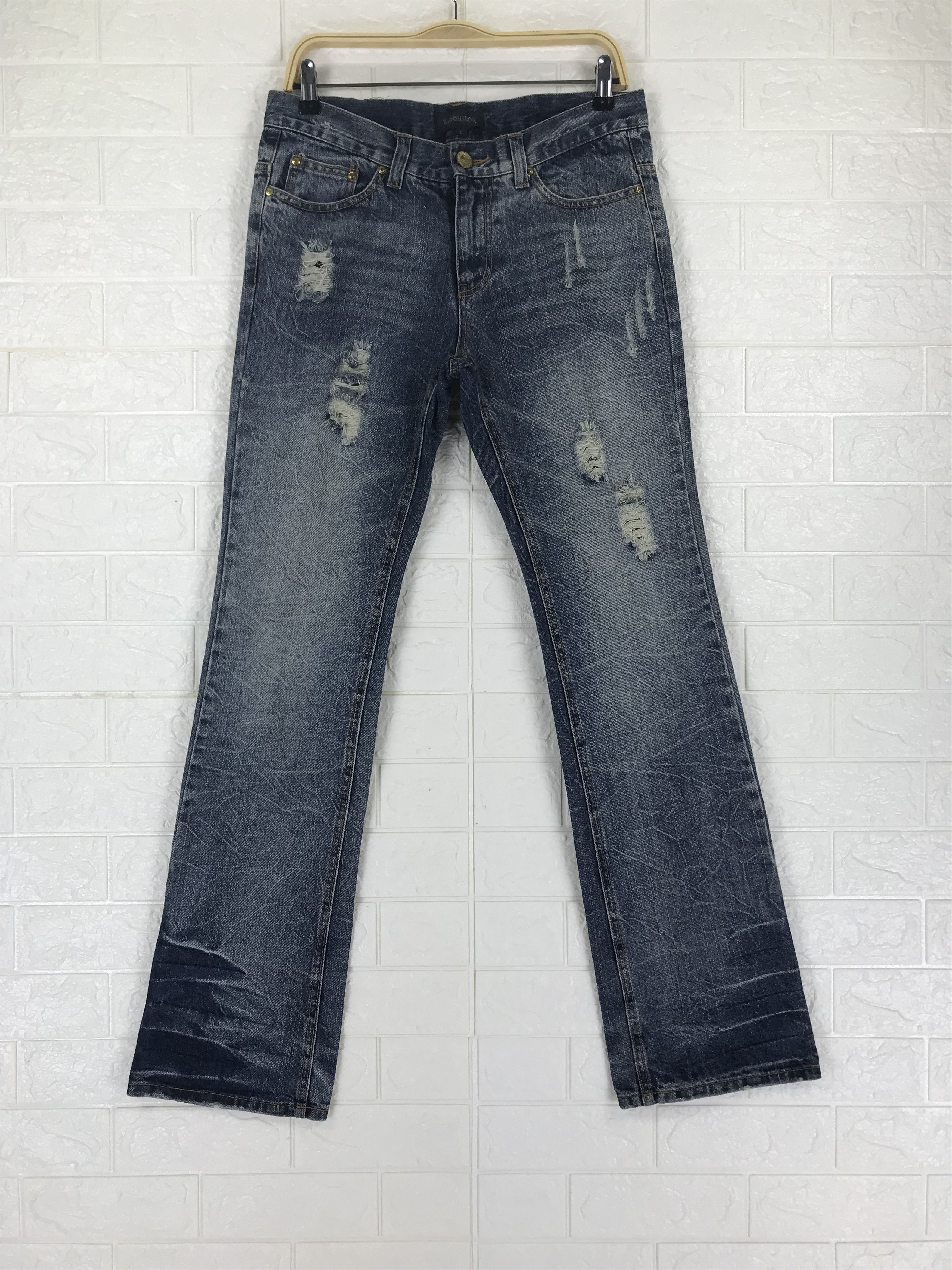 LOWBOX Lowbox Japanese Ripped Style Flare Jeans Bell Bottom Denim Size US 32 / EU 48 - 1 Thumbnail