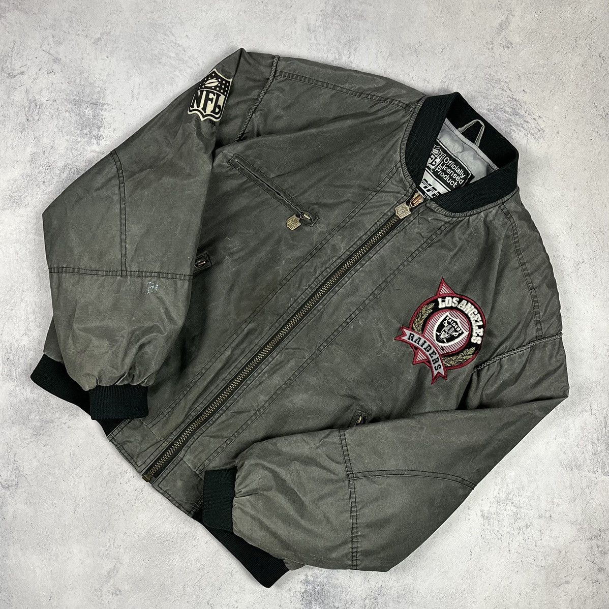 NFL Vintage NFL Los Angeles Raiders y2k rare bomber jacket 1991 Size US L / EU 52-54 / 3 - 5 Thumbnail