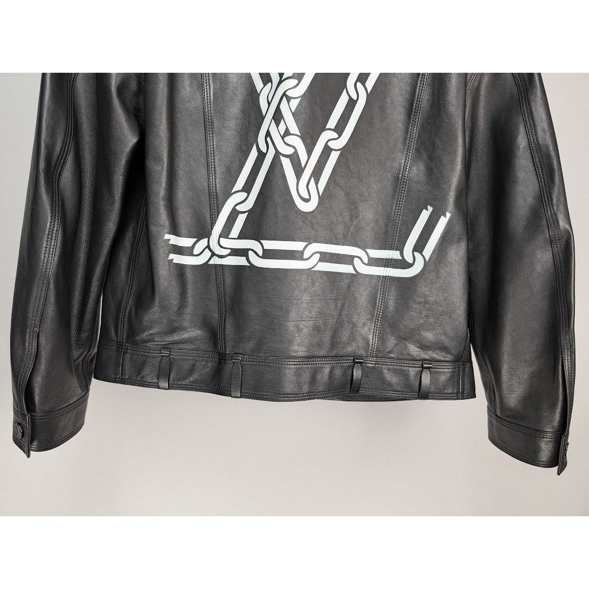 Louis Vuitton o1rshd1 Chain Leather Trucker Jacket in Black Size US M / EU 48-50 / 2 - 18 Thumbnail