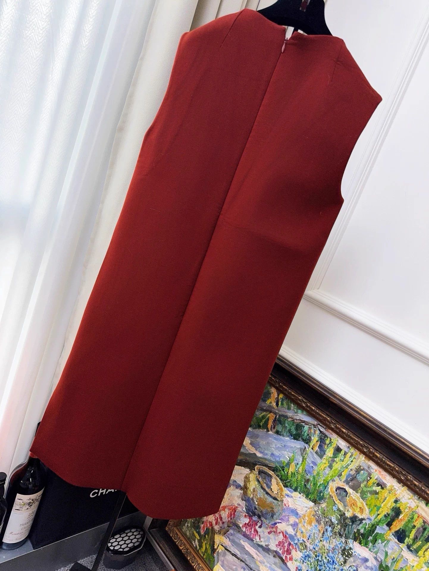 Celine Celine Brick Red V-neck Sleeveless Dress 36 Size XS / US 0-2 / IT 36-38 - 2 Thumbnail
