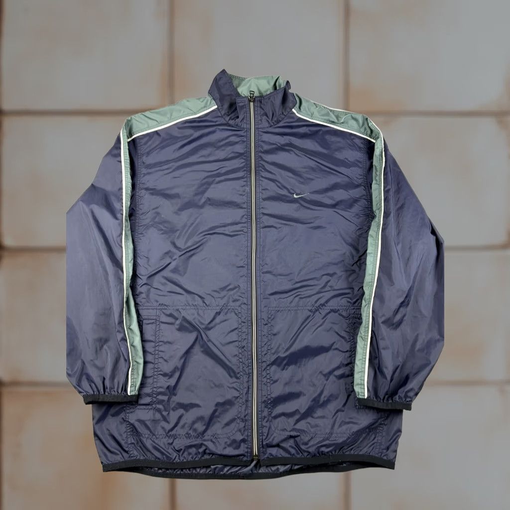 Nike VINTAGE Nike Windbreaker Men XL Blue Full Zip Nylon 90s Swoosh Jacket Size US XL / EU 56 / 4 - 1 Thumbnail