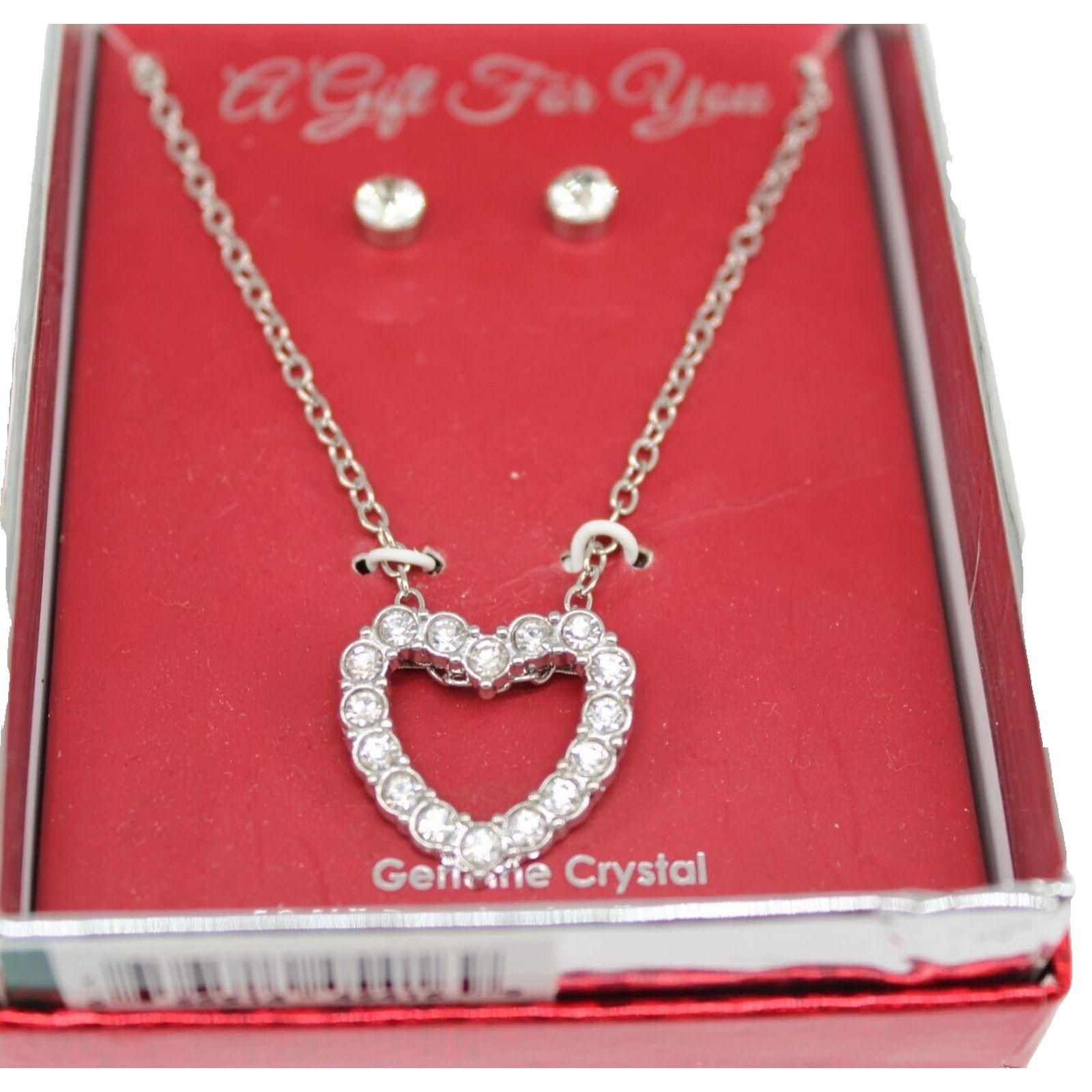 Other A Gift For You Necklace Earring Set Crystal Heart • 18-1/2" Size ONE SIZE - 2 Thumbnail