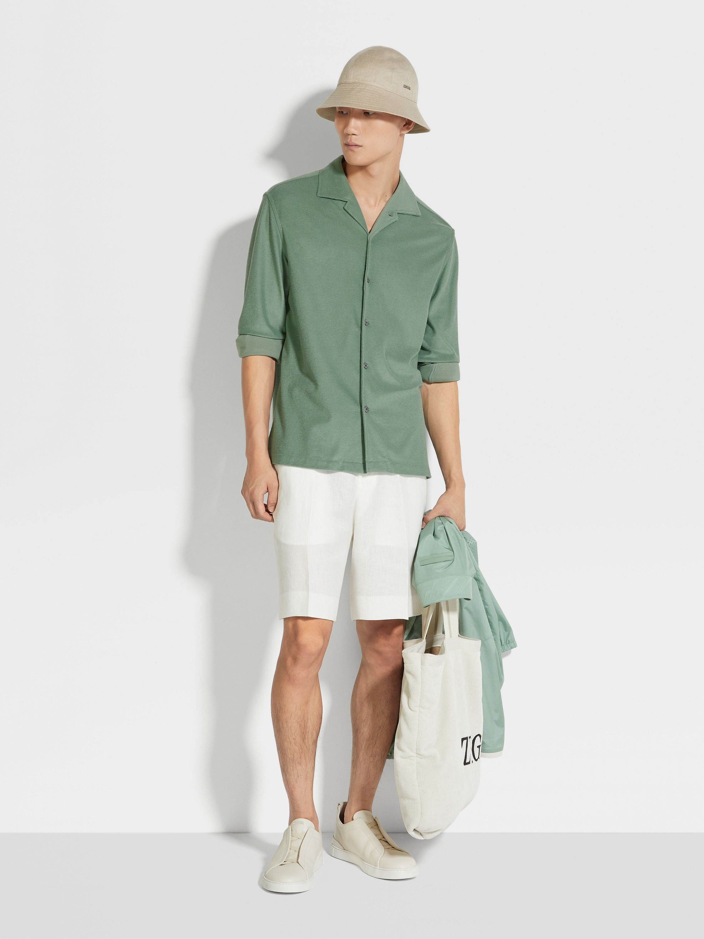 Ermenegildo Zegna o1s1rm0325 RUDX47A7 Shirt in Green Size US M / EU 48-50 / 2 - 2 Thumbnail