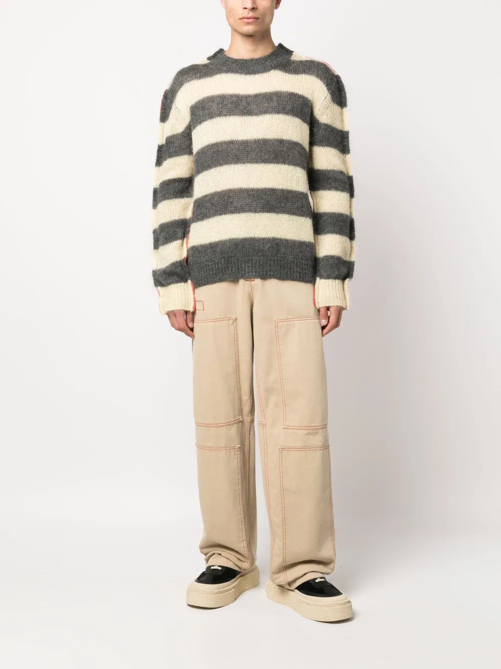Marni o1w1db10125 Stripe-Print Knit Jumper in Multicolor Size US M / EU 48-50 / 2 - 4 Thumbnail