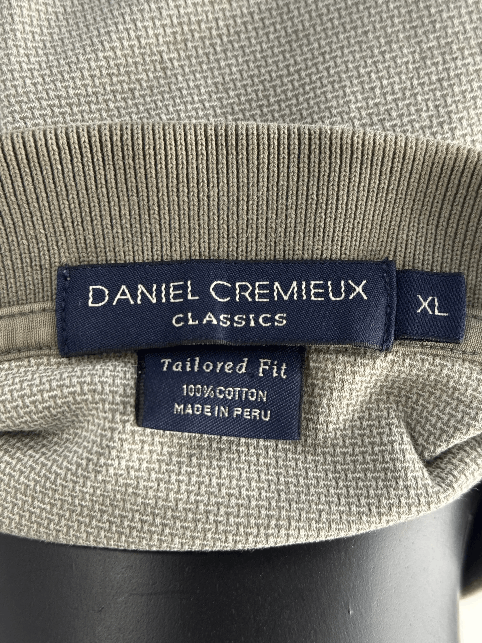 Daniel Cremieux VTG Daniel Cremieux Textured Knit Long Sleeve Polo Dove Grey Size US XL / EU 56 / 4 - 6 Thumbnail