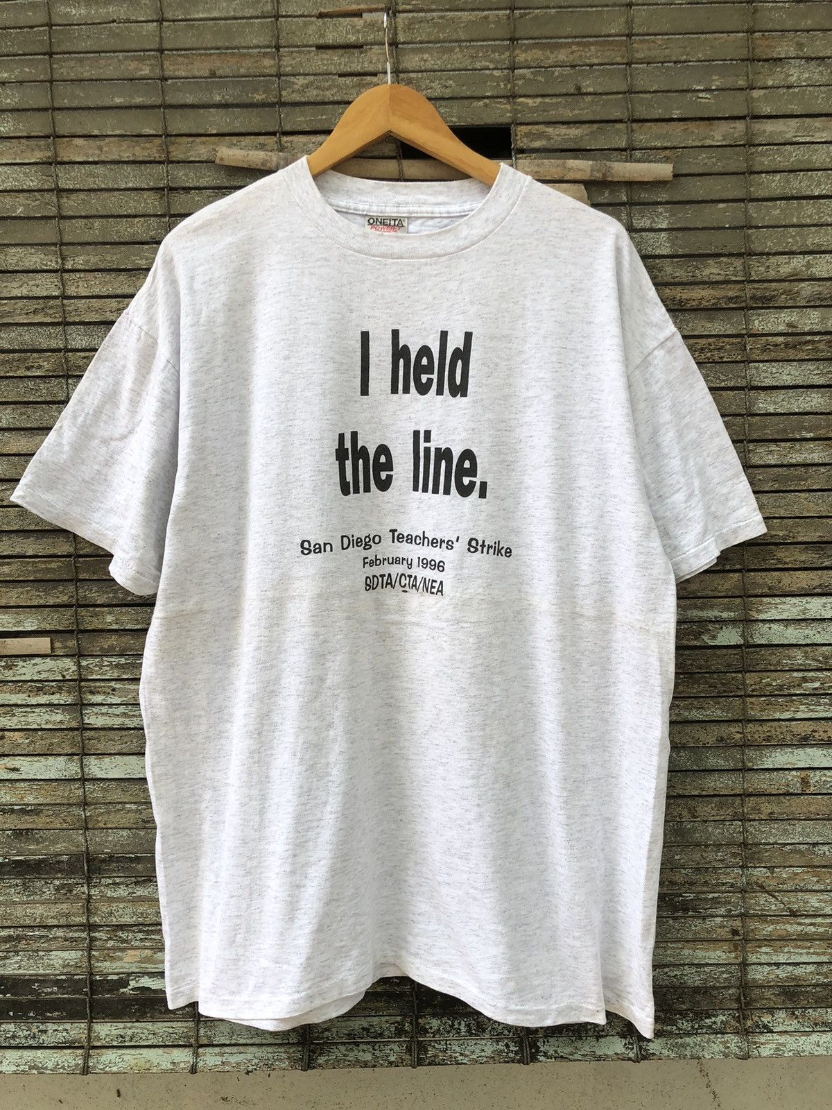 Vintage Vintage 90s Oneita Wording Tshirt Size US XL / EU 56 / 4 - 1 Thumbnail