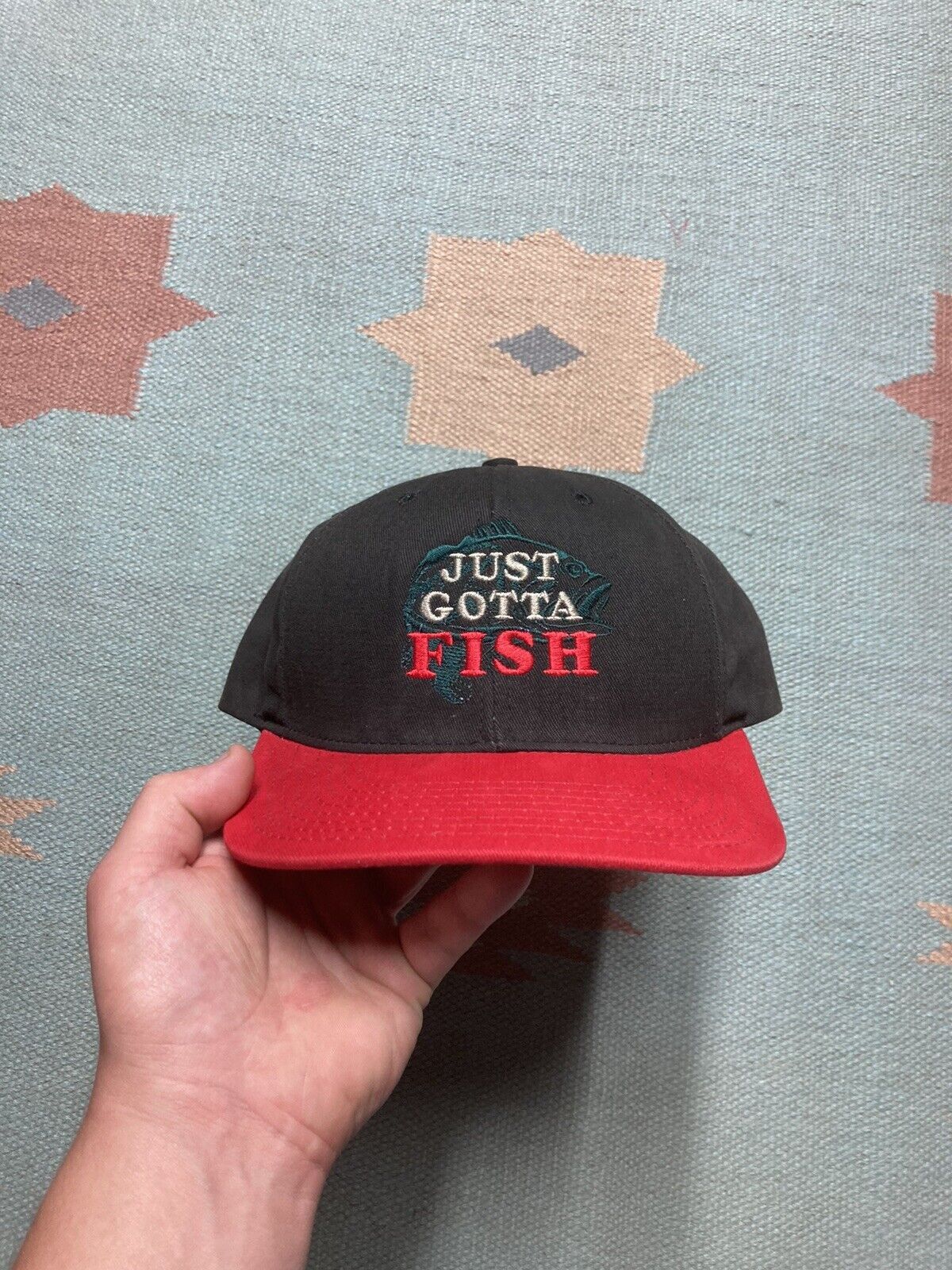 Vintage VTG SnapBack hat just gotta fish bass fishing embroidered Size ONE SIZE - 2 Thumbnail