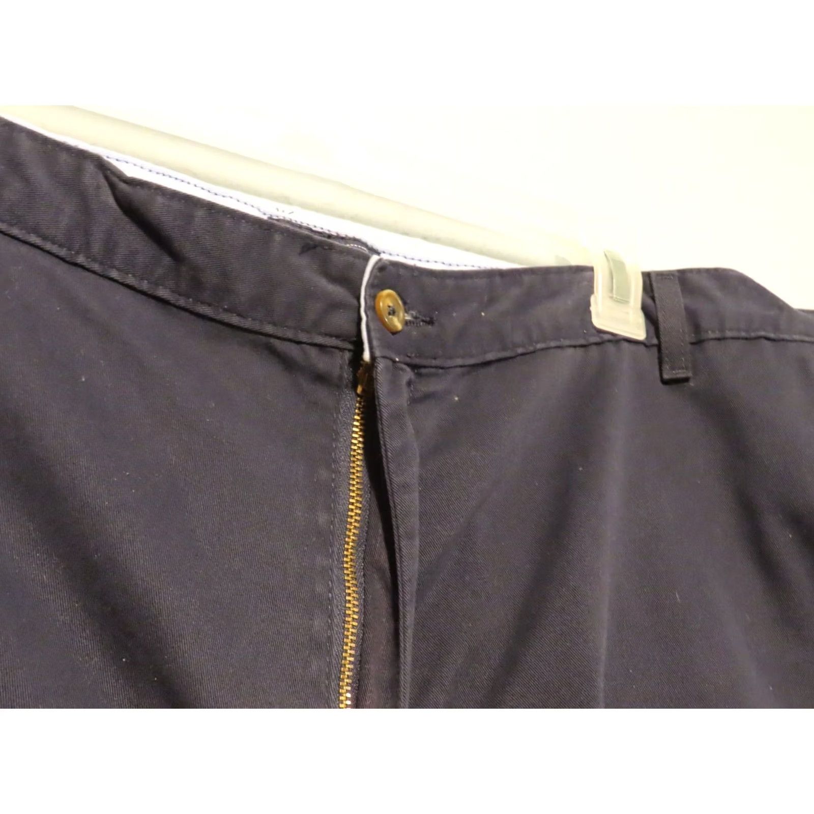 Vintage Saddlebred Shorts Chinos Mens 44W Big & Tall Navy Blue Flat Front Zip Pocket Slim Inseam 10" Cotton Denim Casual Travel Summer Modern Size US 44 / EU 60 - 2 Thumbnail