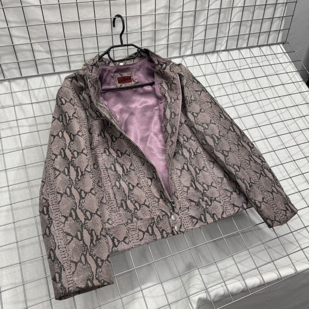 Genuine Leather Vintage Leather Biker Jacket Snake Print Avant Garde Y2K Size L / US 10 / IT 46 - 8 Thumbnail