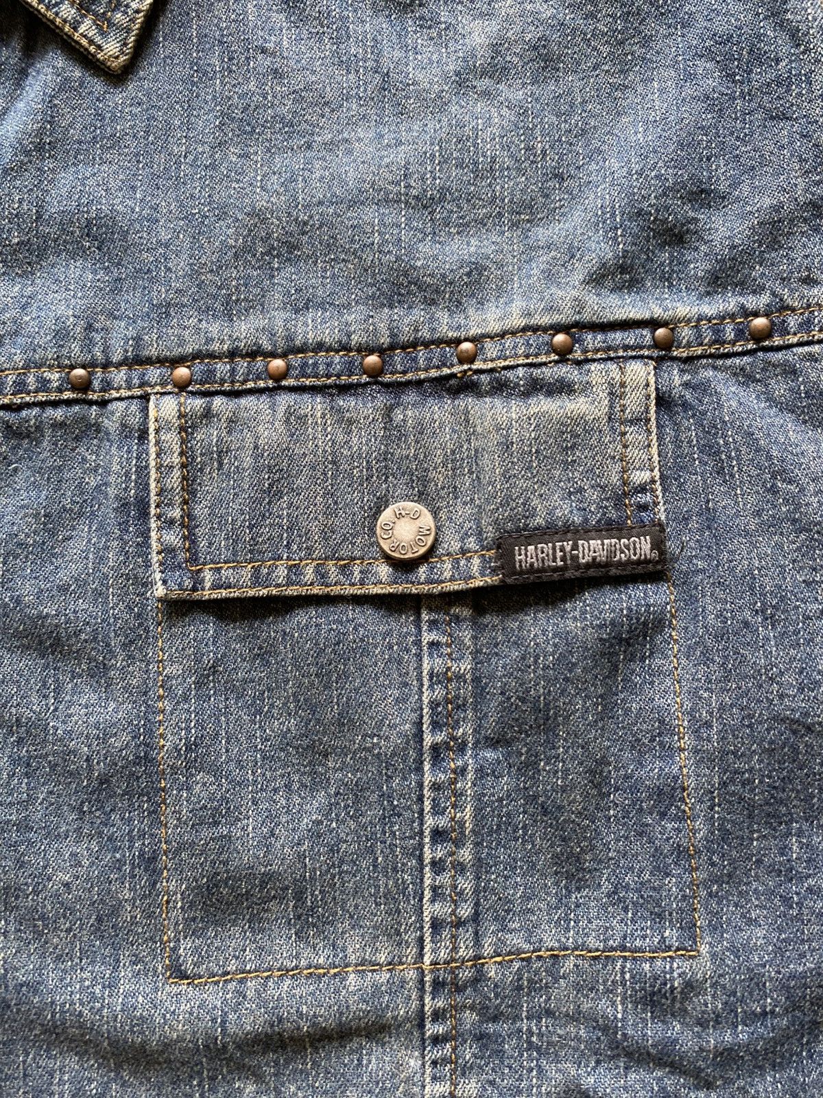 Harley Davidson Harley Davidson Studded Denim Shirt Size XL / US 12-14 / IT 48-50 - 4 Thumbnail