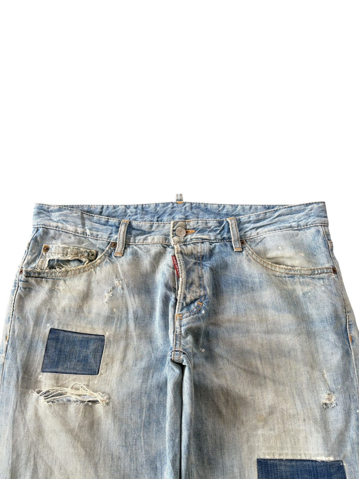 Dsquared2 Vintage Italy Dsquared Patchwork Distressed Jeans Size US 37 - 3 Thumbnail