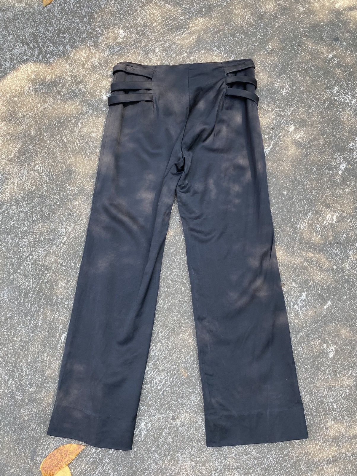 Emporio Armani EMPORIO ARMANI Black Silk Trim-Waist Pants Size 28" / US 6 / IT 42 - 12 Thumbnail