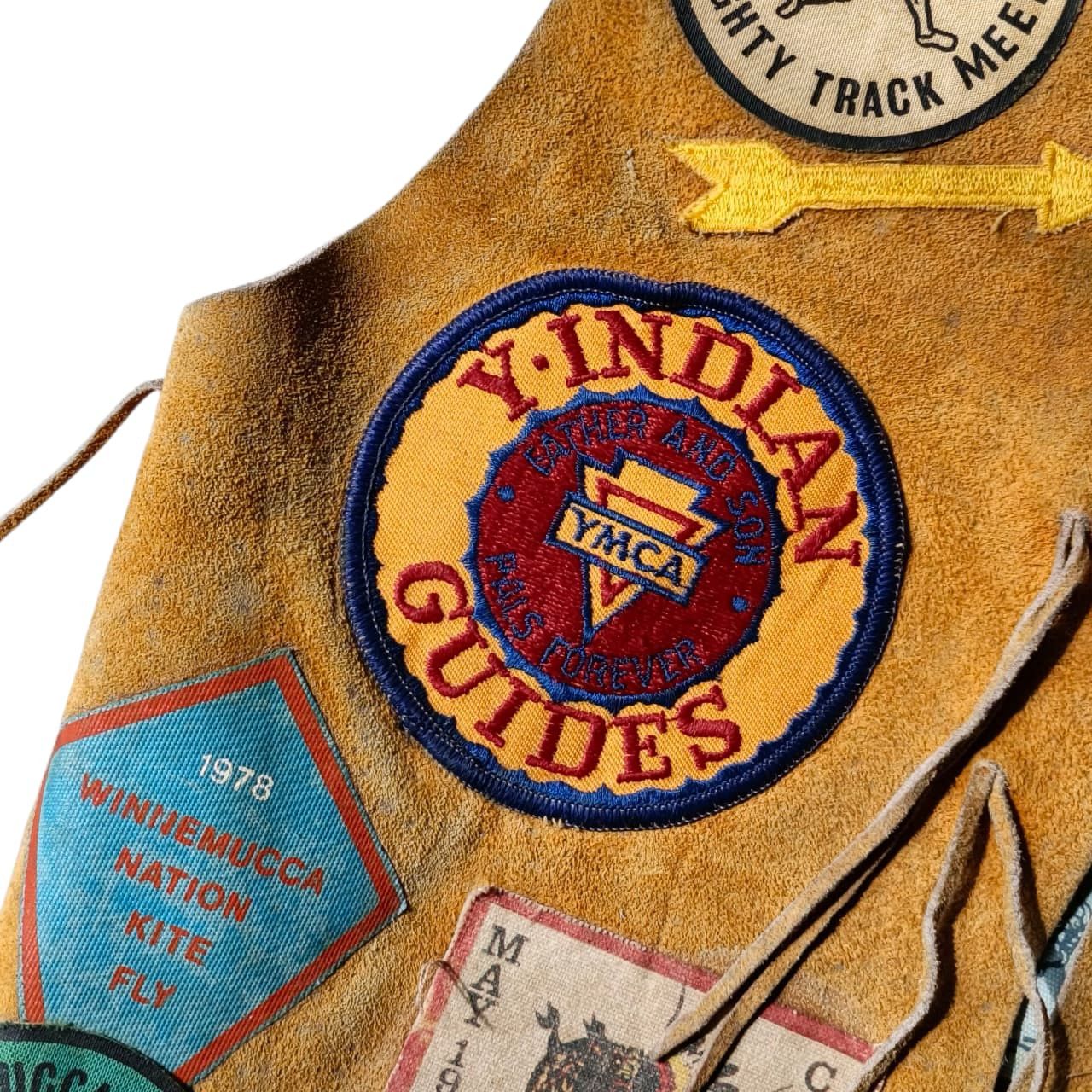 Vintage Vintage 70s RARE Indian Guide Suede Leather Vest YMCA Size US XS / EU 42 / 0 - 7 Thumbnail