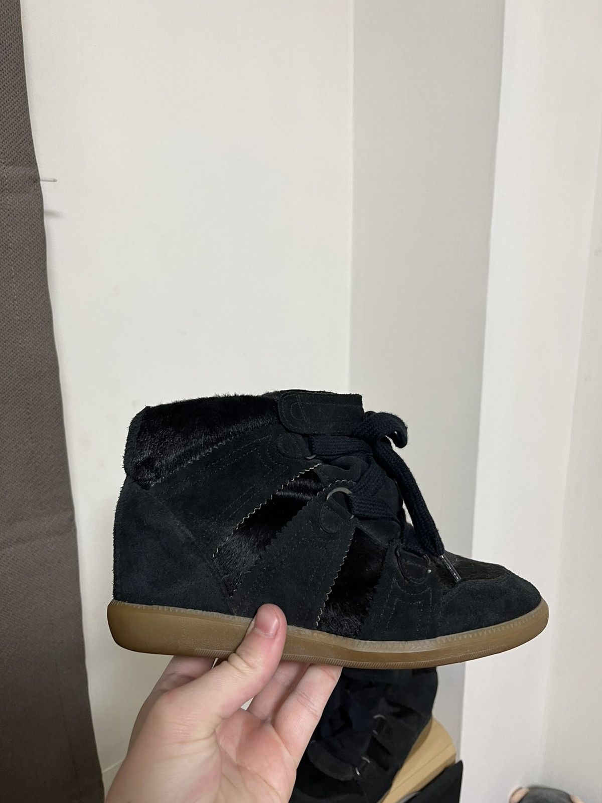Isabel Marant × Vintage Isabel Marant Pony Hair High Top Sneakers Size US 7 / IT 37 - 7 Thumbnail