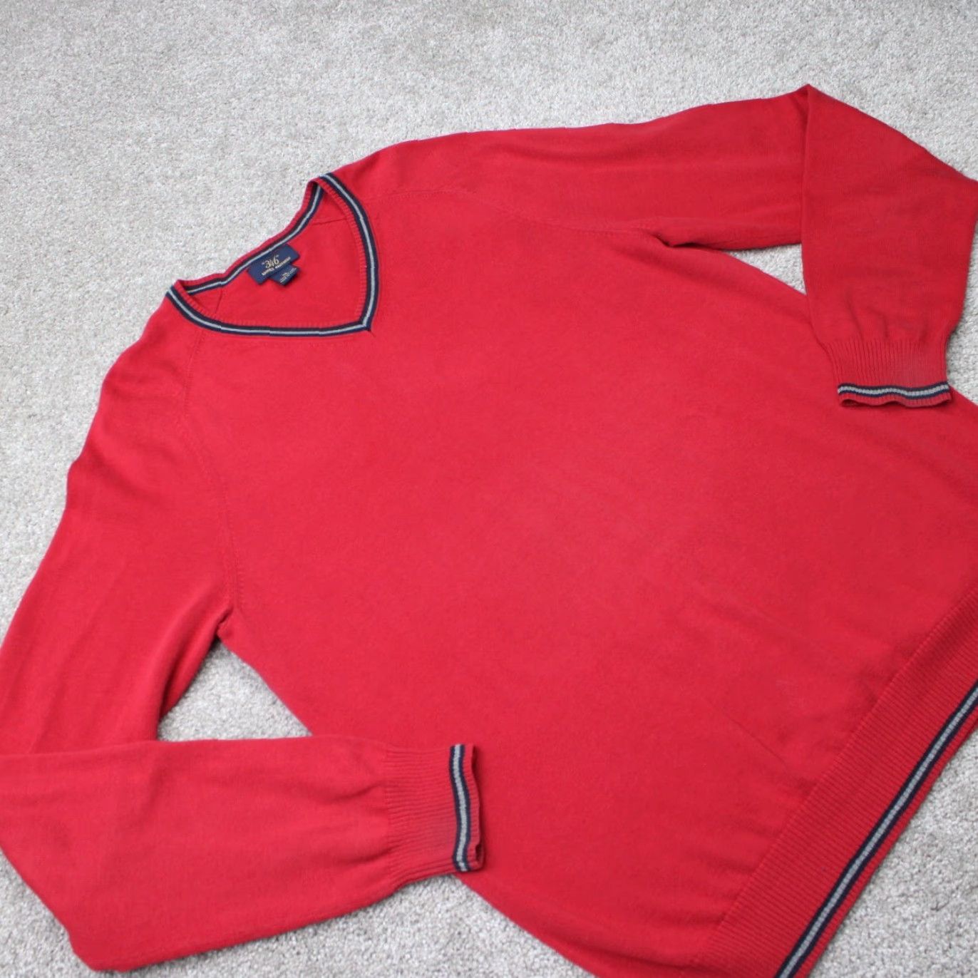 Brooks Brothers Brooks Brothers Sweater Mens XL Red V-Neck 100% Cotton Ribbed Pullover Knit Cardigan? Size US XL / EU 56 / 4 - 4 Thumbnail