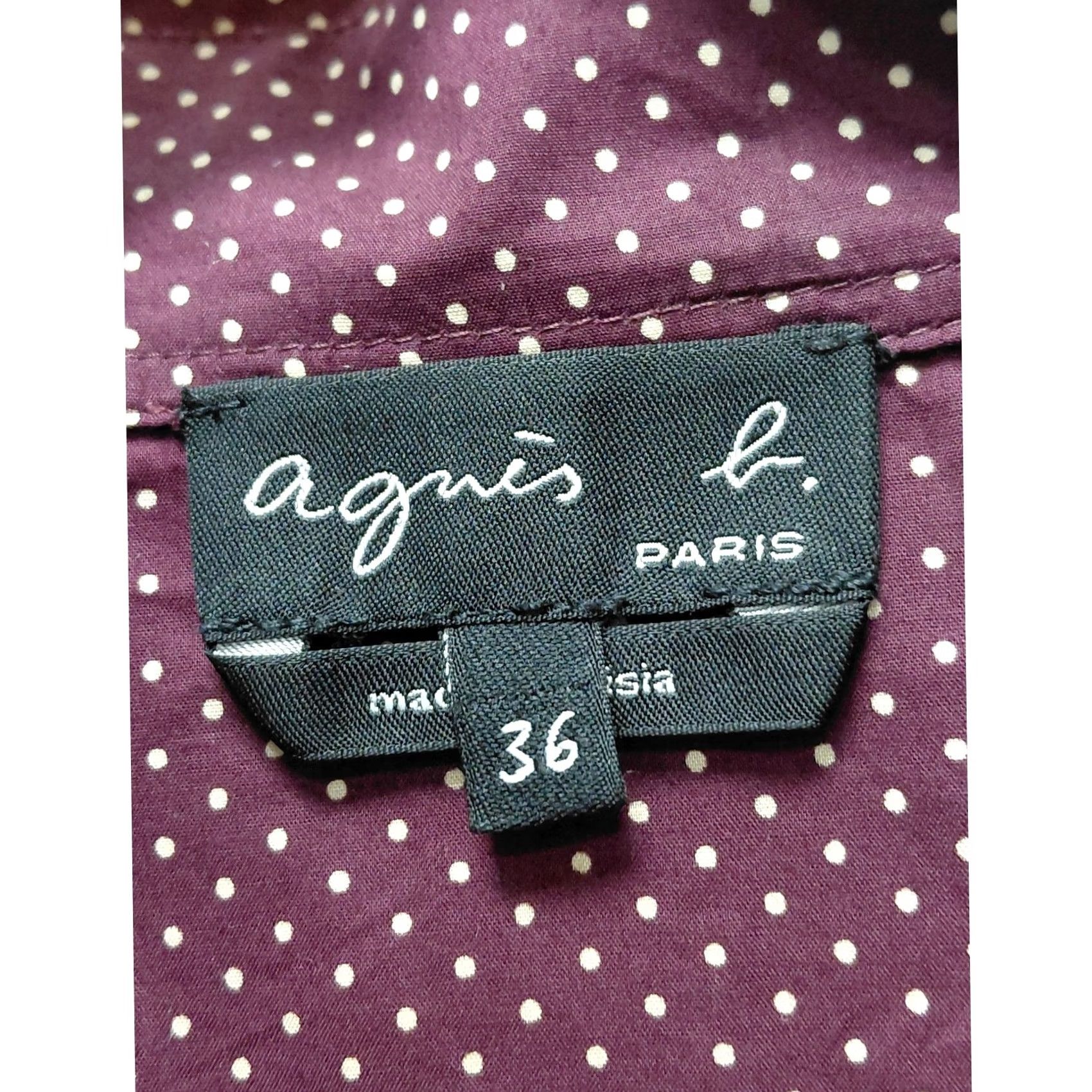 Vintage agnèS b. PARIS Burgundy Long Sleeve Cotton Button-Up Shirt Size 36 Size XS / US 0-2 / IT 36-38 - 3 Thumbnail