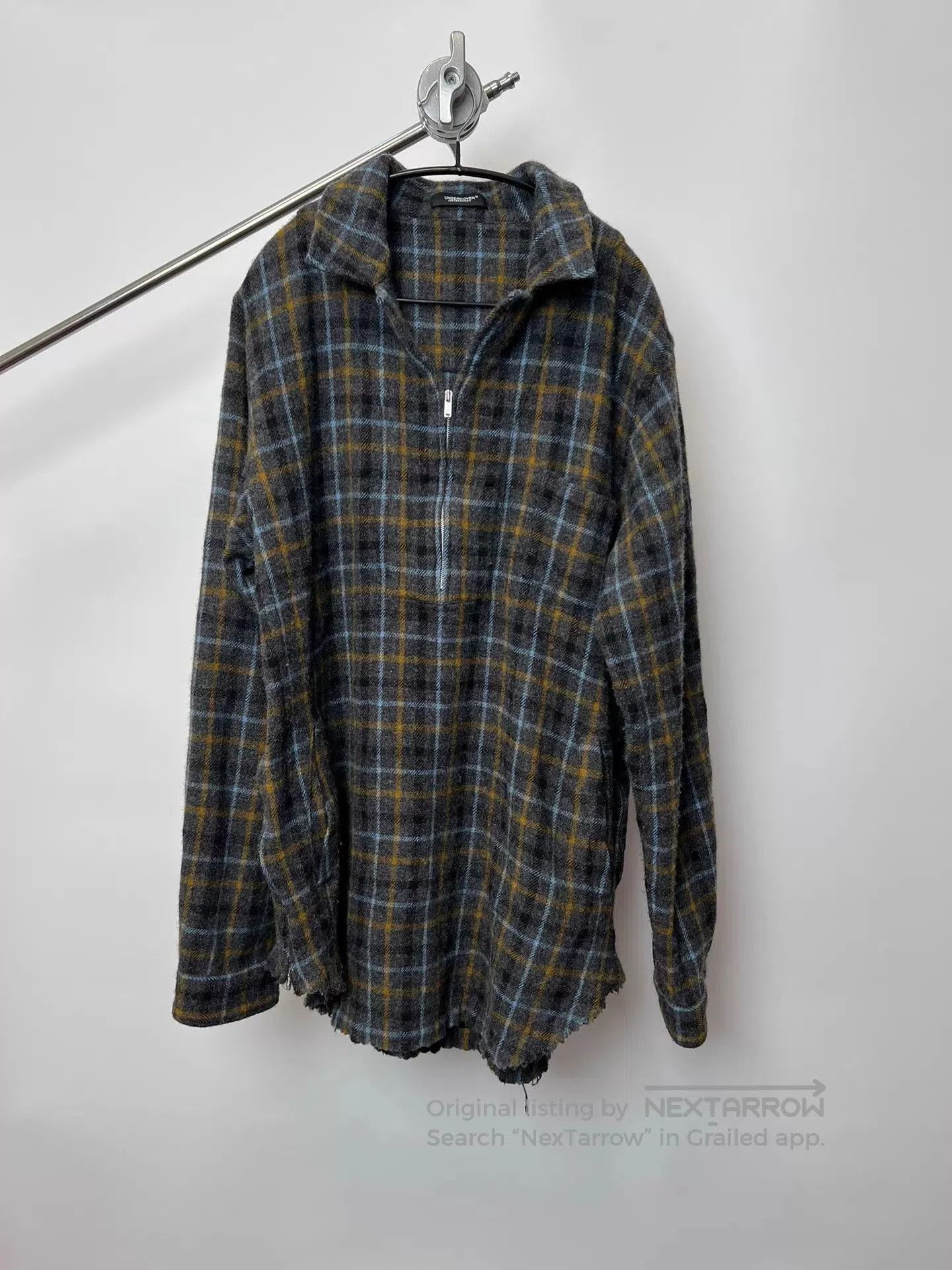 Undercover Multi Plaid Long Sleeve Zip Collar Shirt. Size US L / EU 52-54 / 3 - 1 Thumbnail