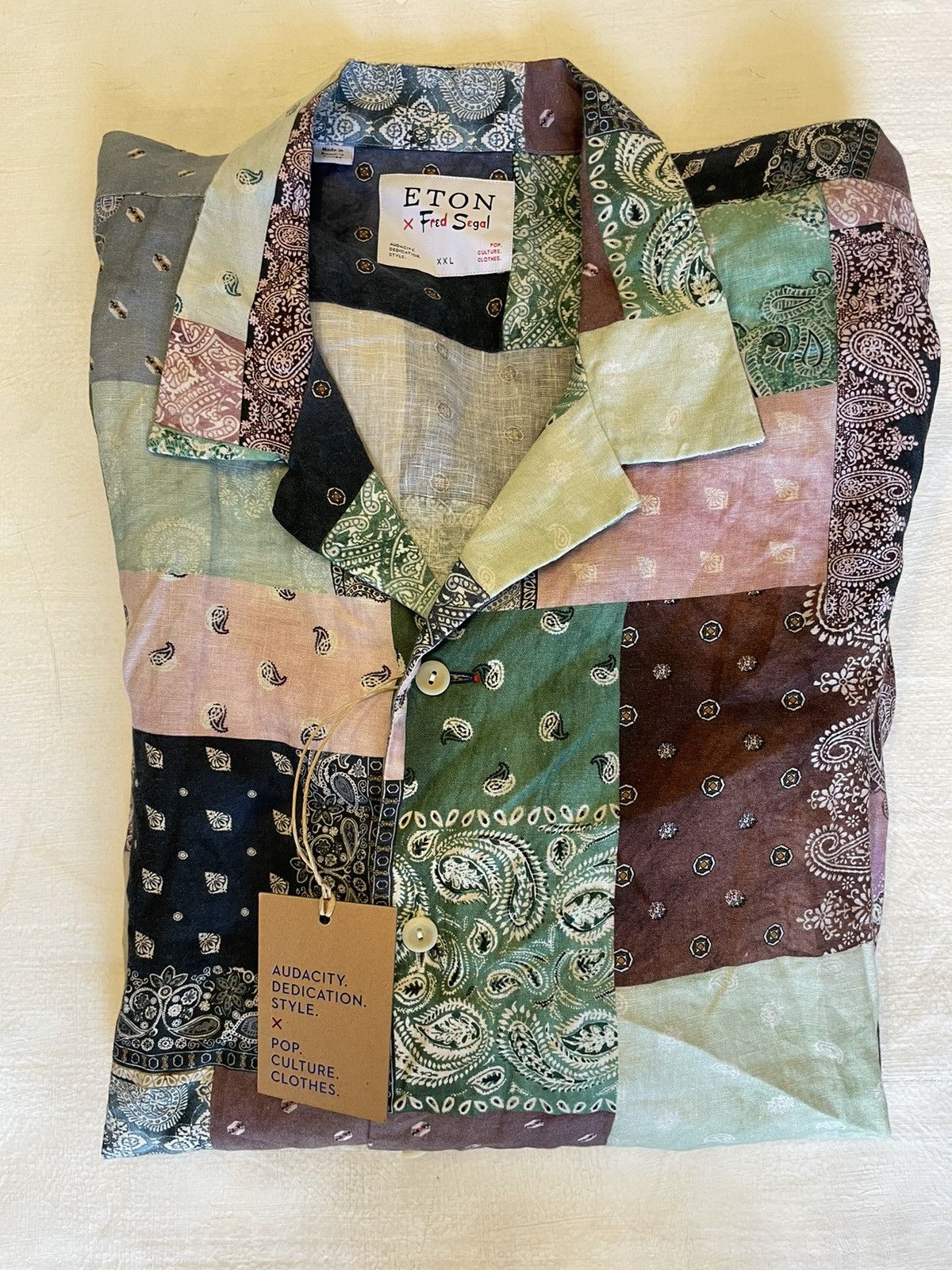Eton × Fred Segal Patchwork Bandana Linen Resort Shirt Size US XXL / EU 58 / 5 - 3 Thumbnail
