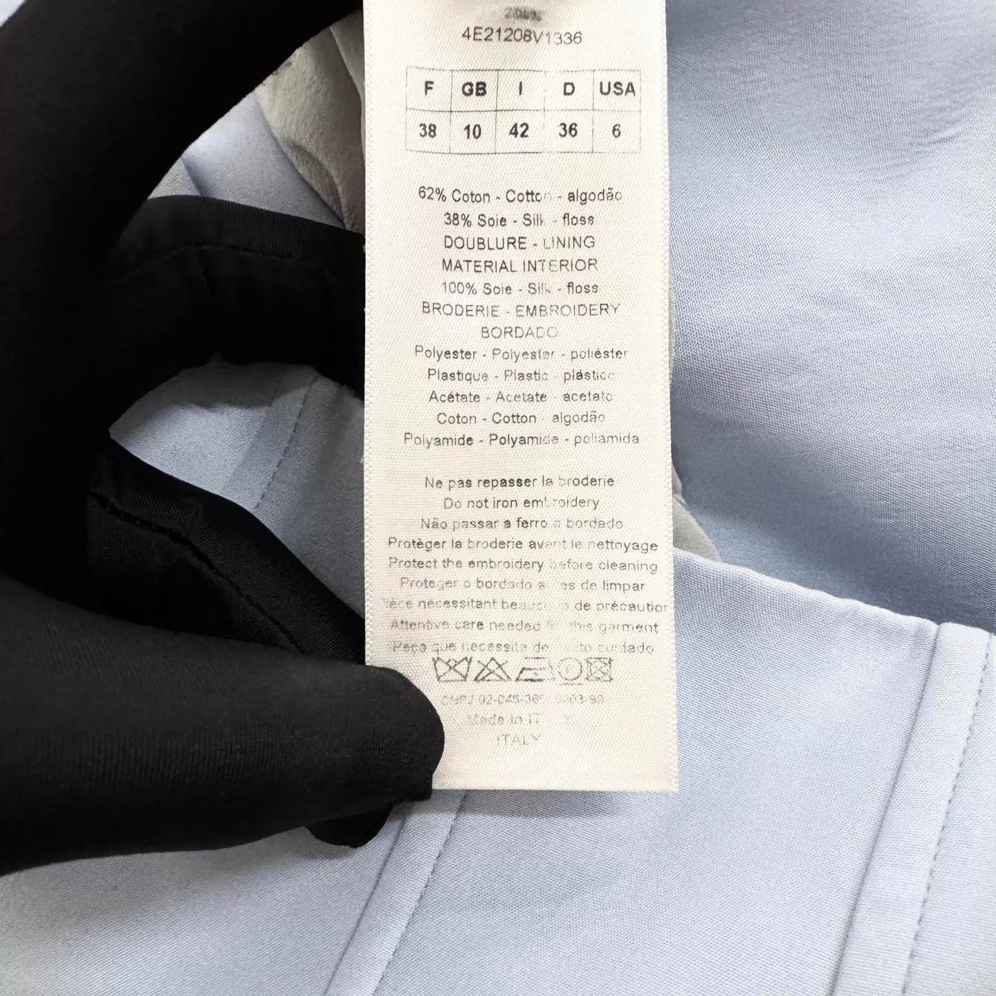 Dior Dior Light Blue Sequin Logo Cropped Women's Jacket Size S / US 4 / IT 40 - 5 Thumbnail