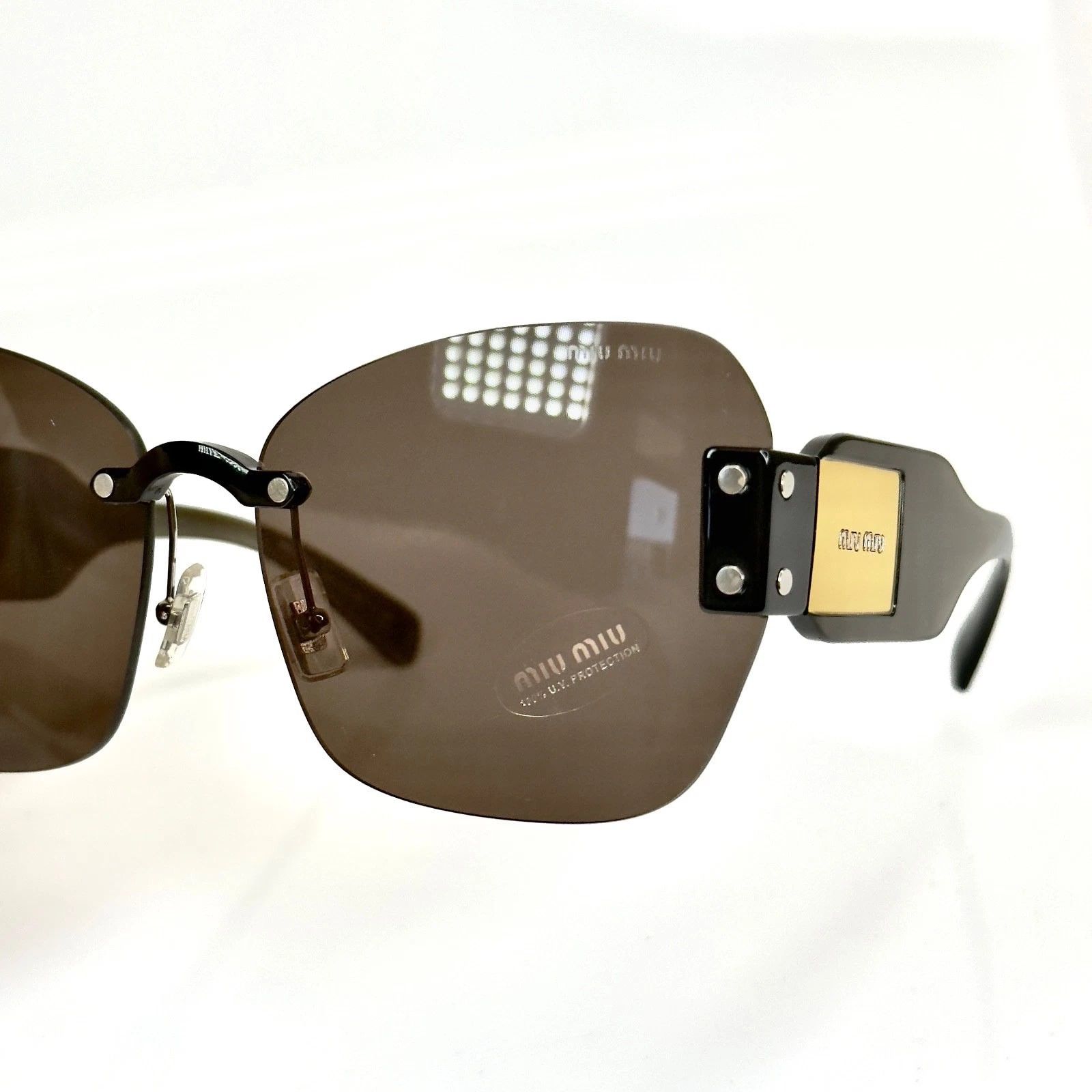 Miu Miu MIU MIU MU08SS SORBET 08S Black Butterfly Rimless Sunglasses Size ONE SIZE - 4 Thumbnail