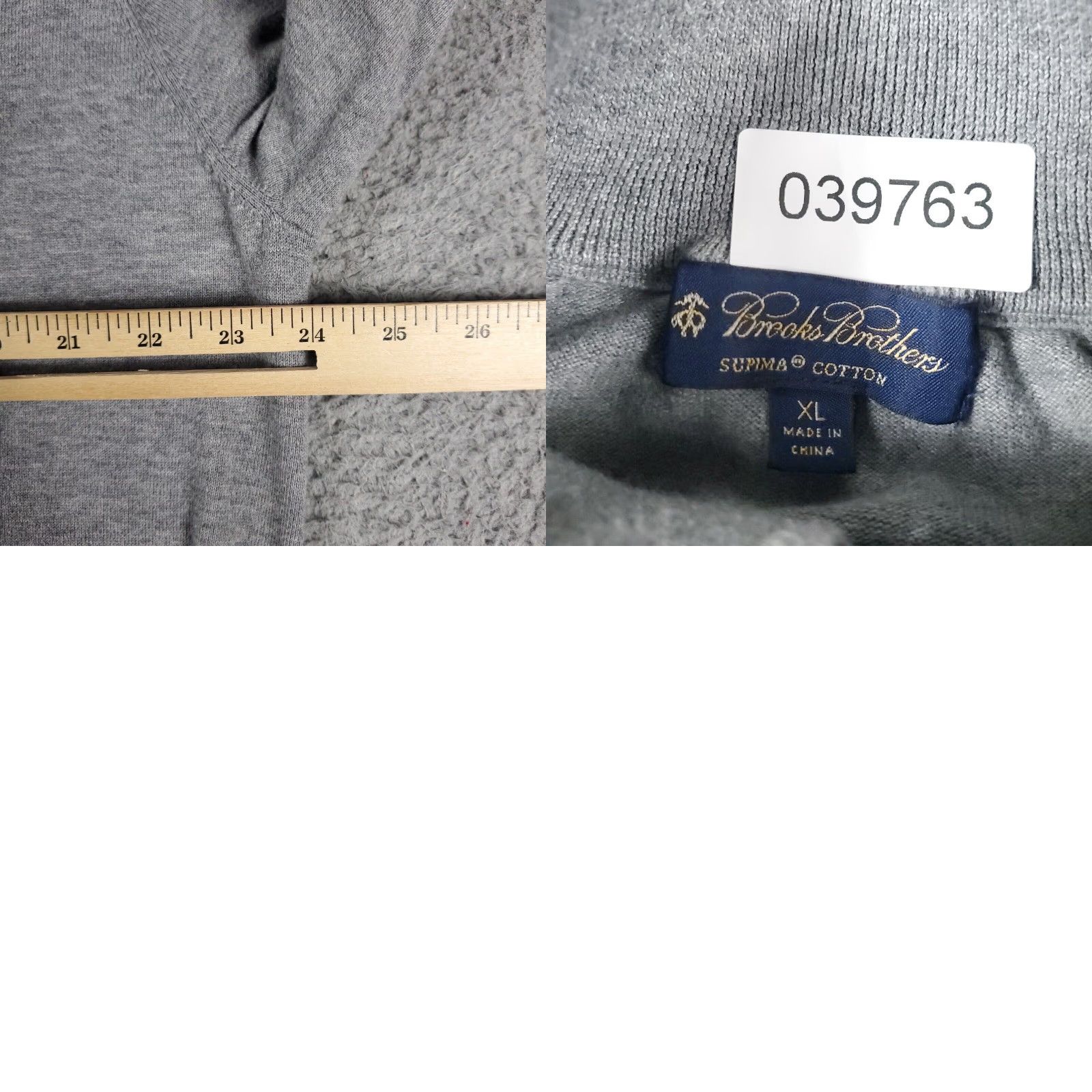 Brooks Brothers Brooks Brothers Mens Extra Large XL Gray 1/4 Zip Pullover Sweater Size US XL / EU 56 / 4 - 8 Thumbnail