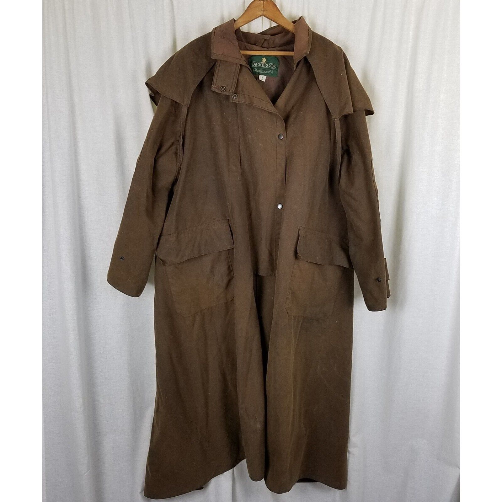 Vintage Jackeroos Oiled Canvas Waxed Stockman Drovers Trench Coat 5 Size US L / EU 52-54 / 3 - 1 Thumbnail