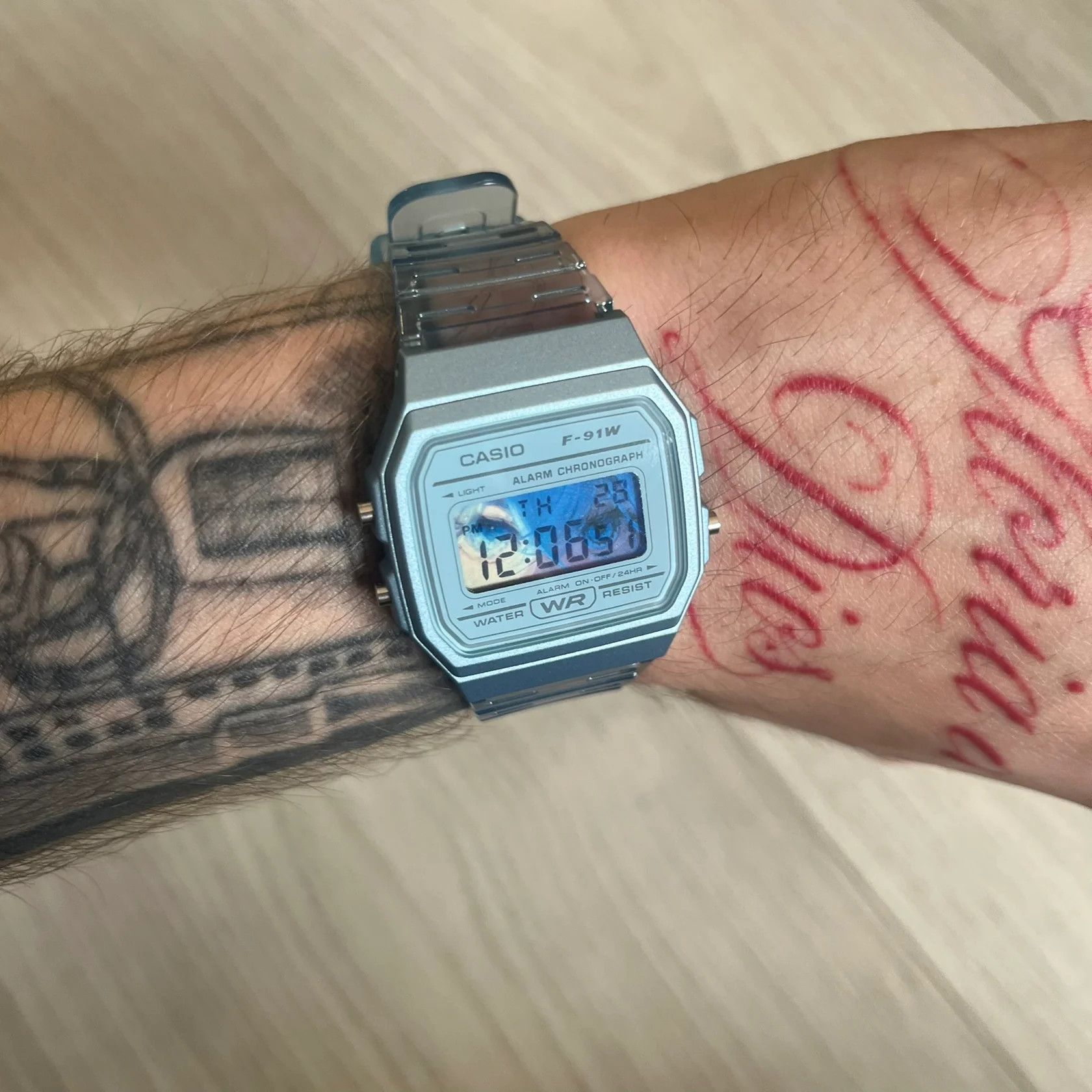Casio Casio F-91W "Ocean Eyes" Blue Digital Watch Size ONE SIZE - 2 Thumbnail