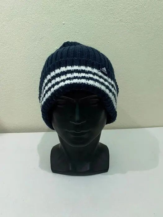 Adidas × Vintage Adidas Stripe Design Beanie Hat Size ONE SIZE - 2 Thumbnail