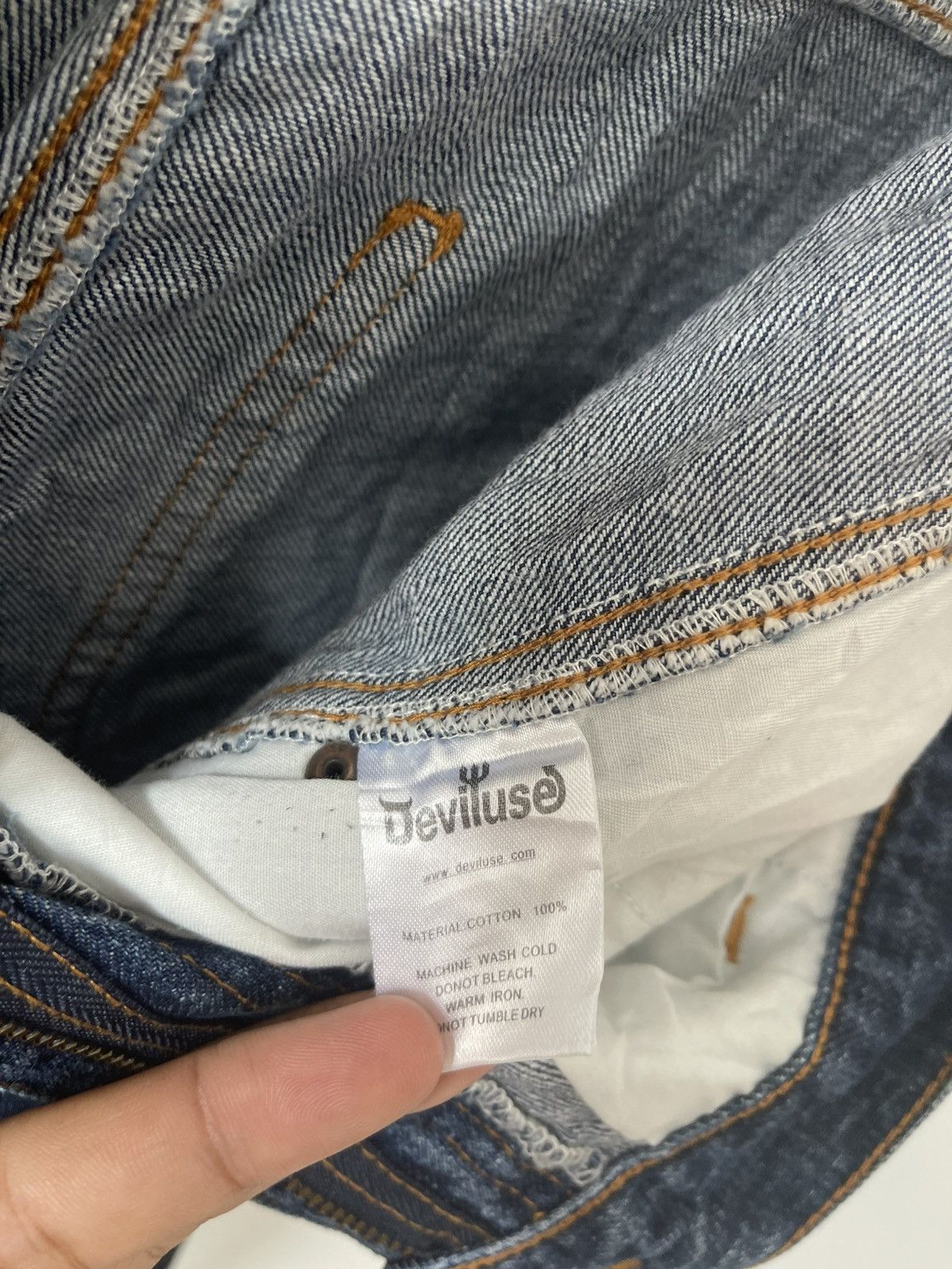 Japanese Brand Rare Vintage DEVILUSE High Waist Carpenter Style Jeans Size US 34 / EU 50 - 13 Thumbnail