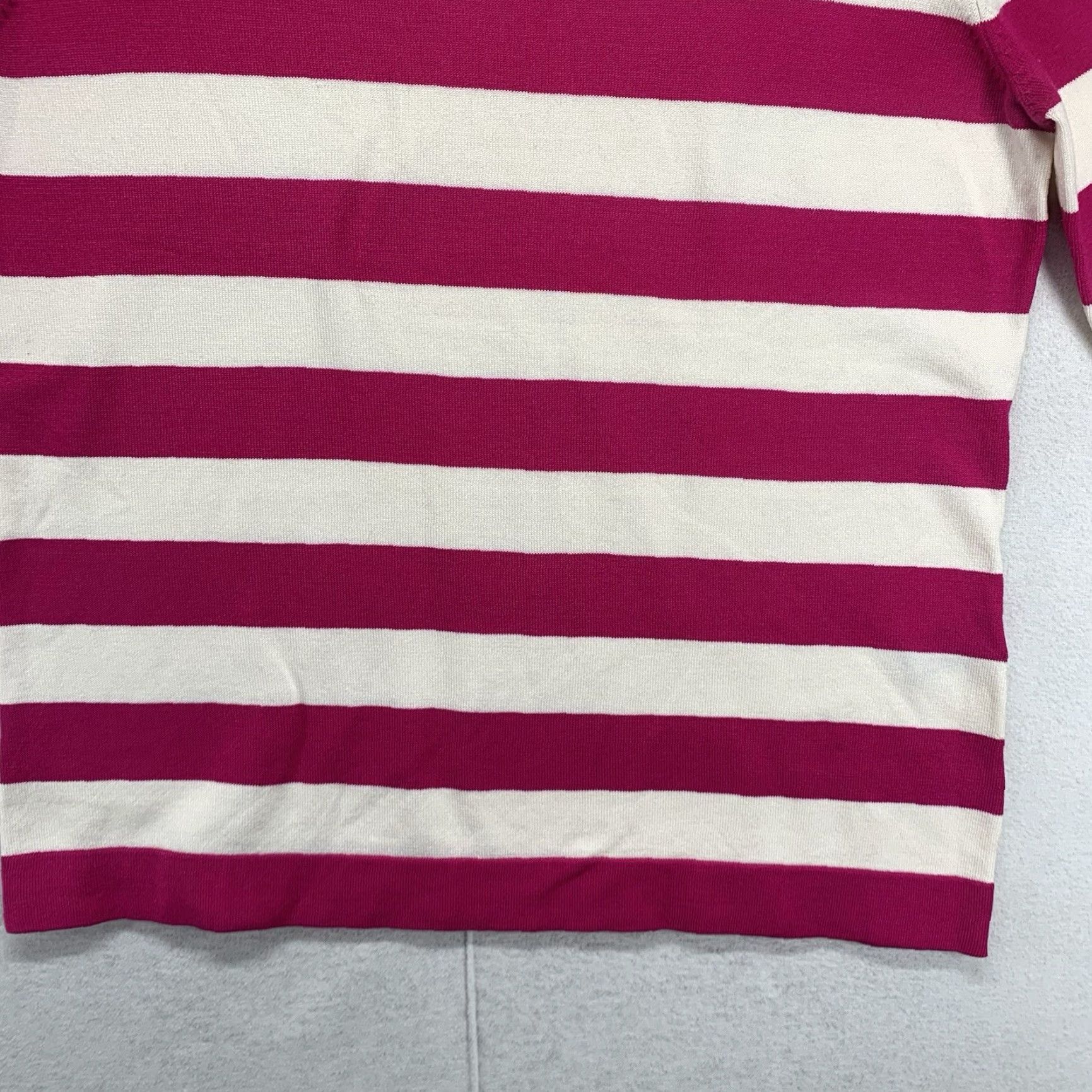 Vintage VINTAGE Josephine Chaus Blouse Small Striped Silk Nylon Bright Magenta 3/4 Sleeve Casual Womens Size S / US 4 / IT 40 - 4 Thumbnail