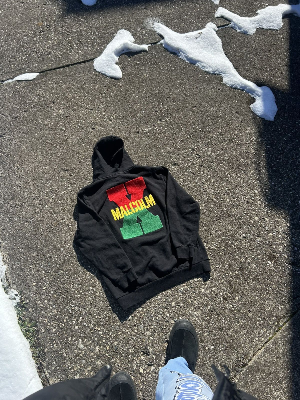 Reason × Vintage Reason Malcom X Black Red Green Gold Carpet Print Hoodie Size US XL / EU 56 / 4 - 15 Thumbnail