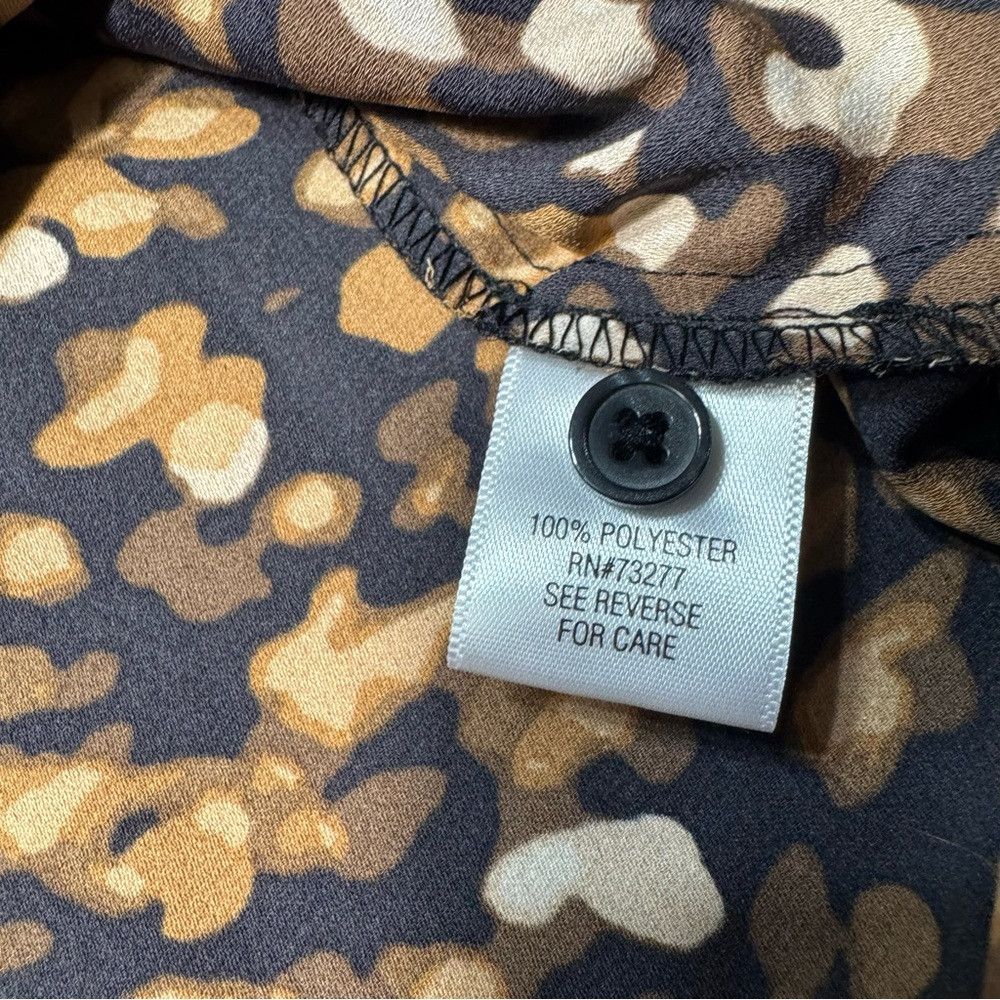Other Dana Buchman 3/4 Sleeve Split Neck Animal Print Blouse Size Size L / US 10 / IT 46 - 8 Thumbnail