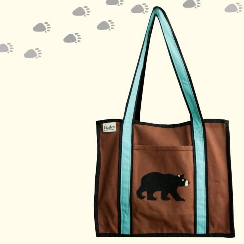 Other NEW Hatley Environmental Tote Bag -Brown/Blue Cotton Canvas Size ONE SIZE - 1 Thumbnail