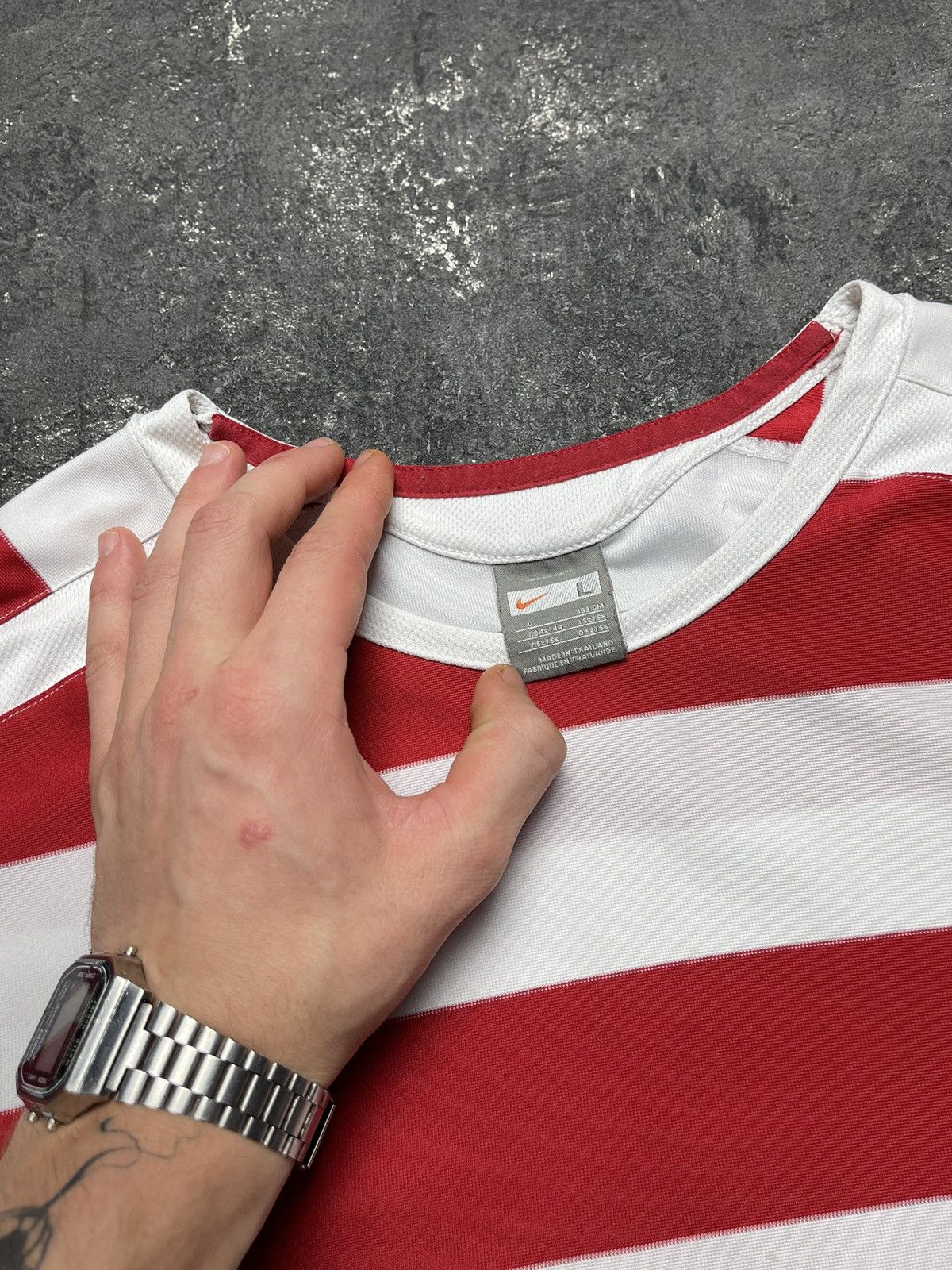 Nike × Vintage Vintage Nike Striped Jersey 90s Size US L / EU 52-54 / 3 - 8 Thumbnail