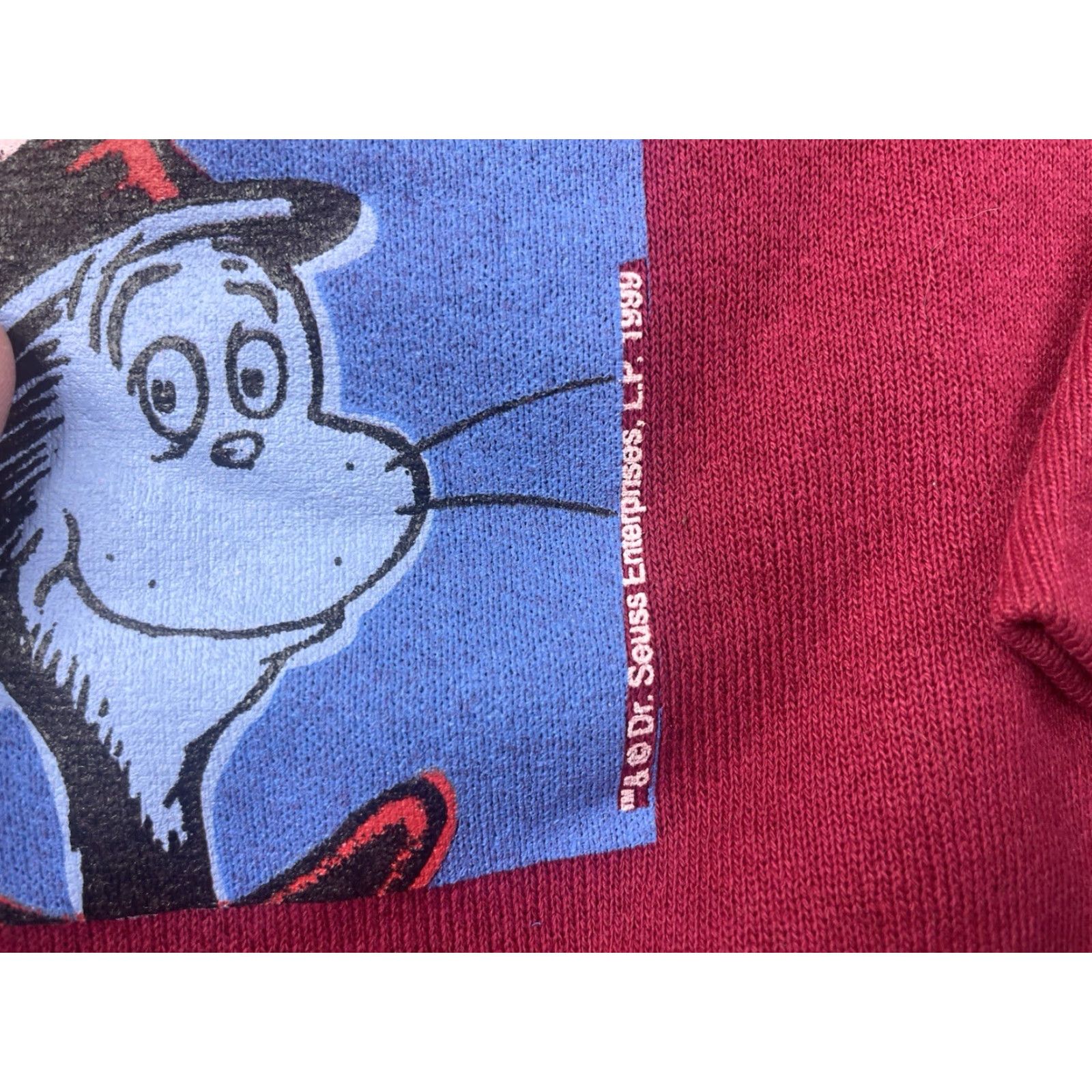 Vintage VINTAGE Dr. Seuss Sweatshirt Cat in the Hat Crew Neck M Red 50/50 Cotton Polyester Graphic Print Mens 90s Cats in the Hat Vintage Size US M / EU 48-50 / 2 - 2 Thumbnail