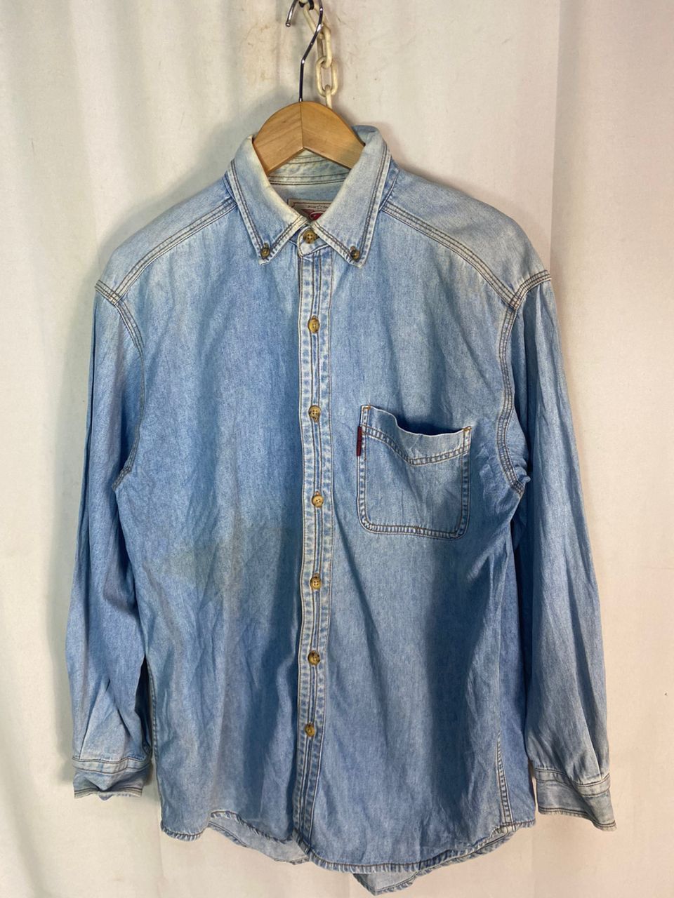 Bugle Boy Vintage bugle boy distressed denim button up shirt Size US L / EU 52-54 / 3 - 1 Thumbnail