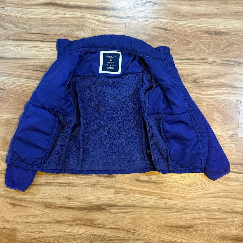 U.S. Polo Assn. U.S. Polo Assn Women’s Blue Fleece Puffer Jacket M Size L / US 10 / IT 46 - 3 Thumbnail
