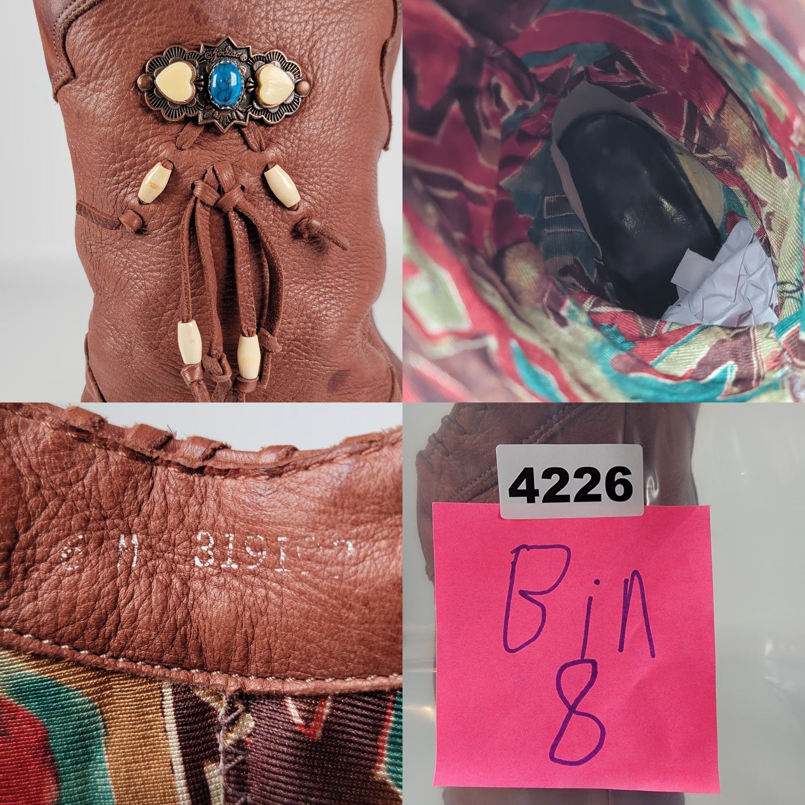 Vintage ZODIAC Women's Brown Boots Size 6 M Boots Western Mid-Calf Leather Lined Block Heel Casual Winter Fall Spring M Womens Size US 6 / IT 36 - 10 Thumbnail