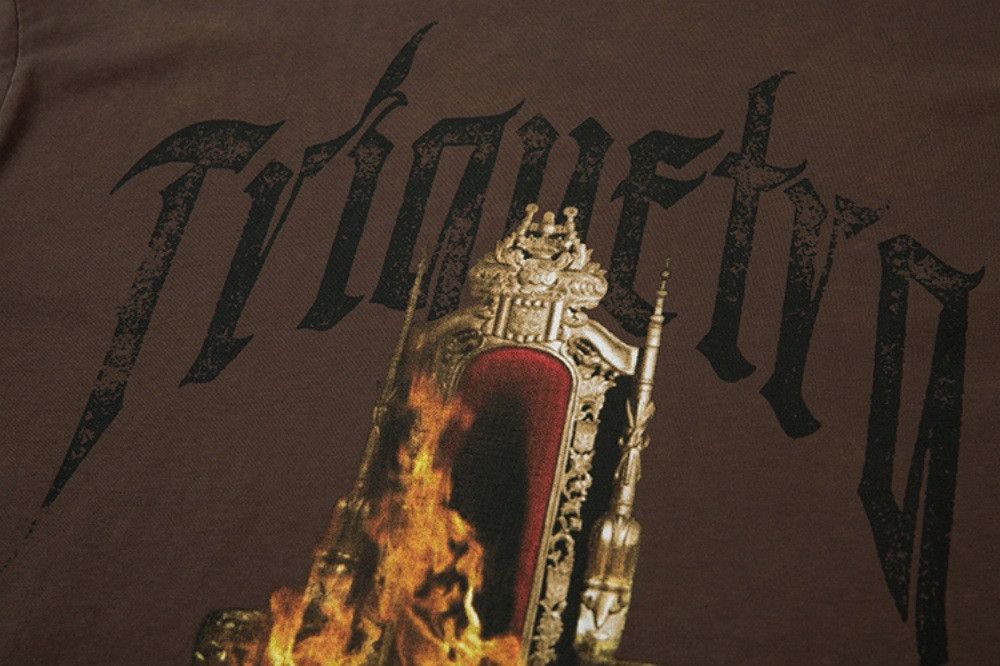 Japanese Brand × Vintage Flame letter cotton casual round neck distressed t-shirt Size US M / EU 48-50 / 2 - 5 Thumbnail