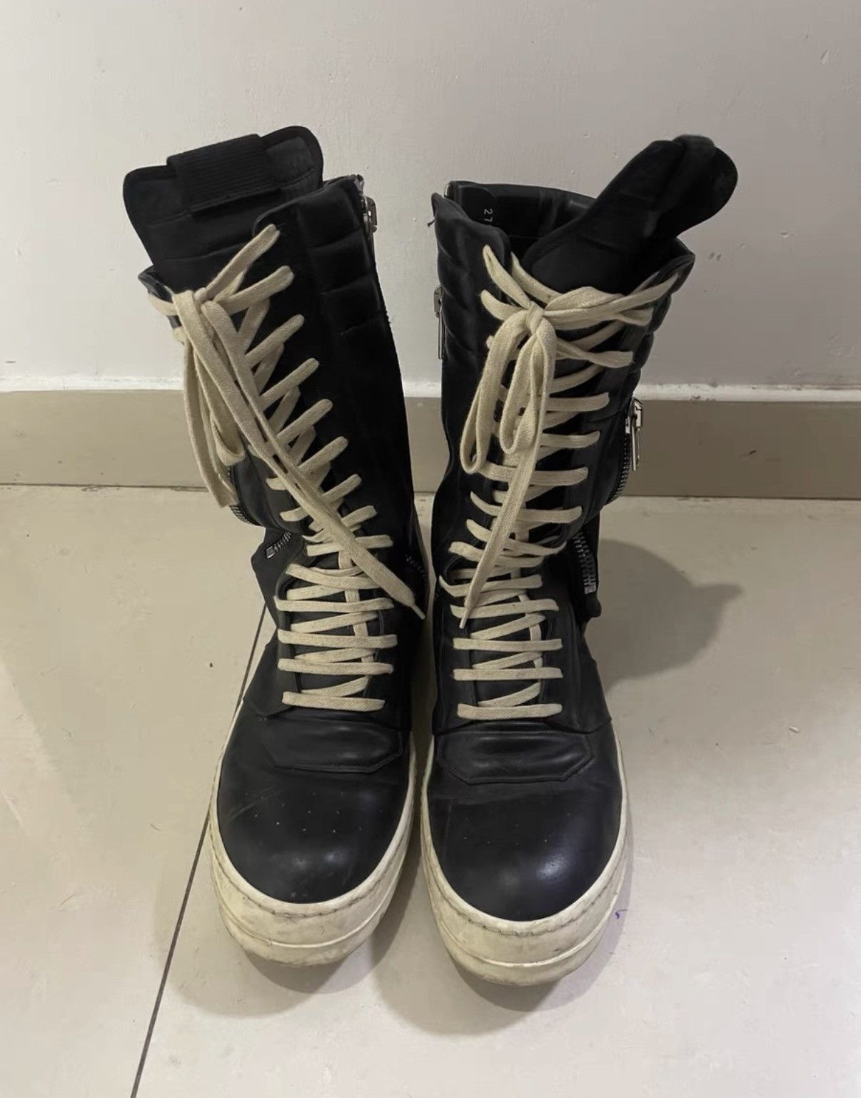 Rick Owens Rick Owens Cargo High-Top Zip Pocket Leather Boots Size US 9.5 / EU 42-43 - 1 Thumbnail