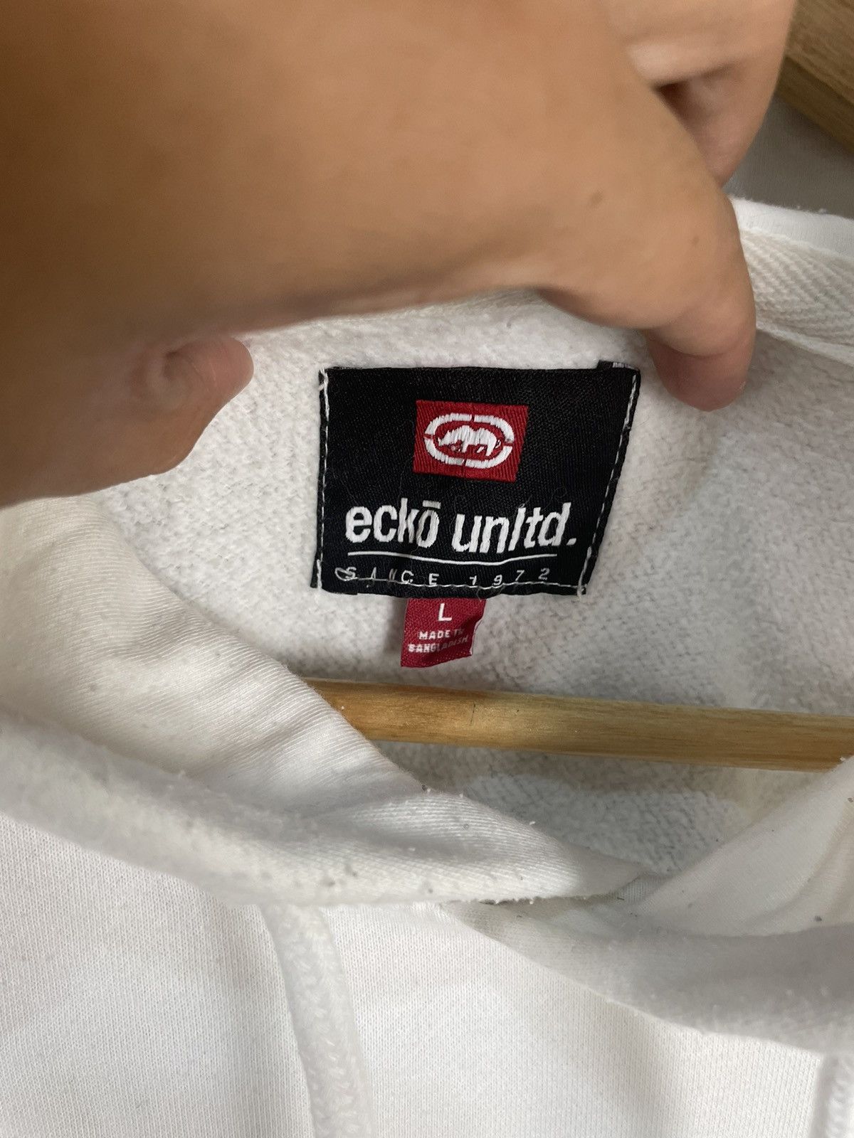 Ecko Unltd. Ecko Unltd Pull Over Hoodie White Spellout Backhit Size US L / EU 52-54 / 3 - 9 Thumbnail