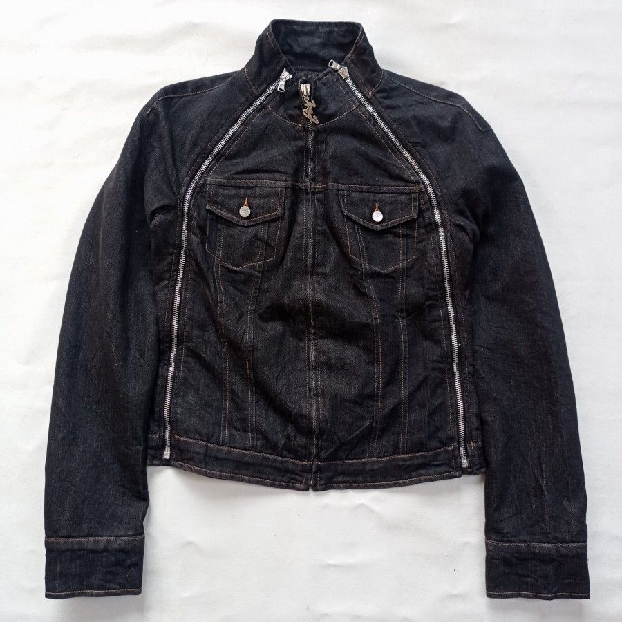 Iceberg ice jeans triple zip denim biker jacket Size S / US 4 / IT 40 - 1 Thumbnail