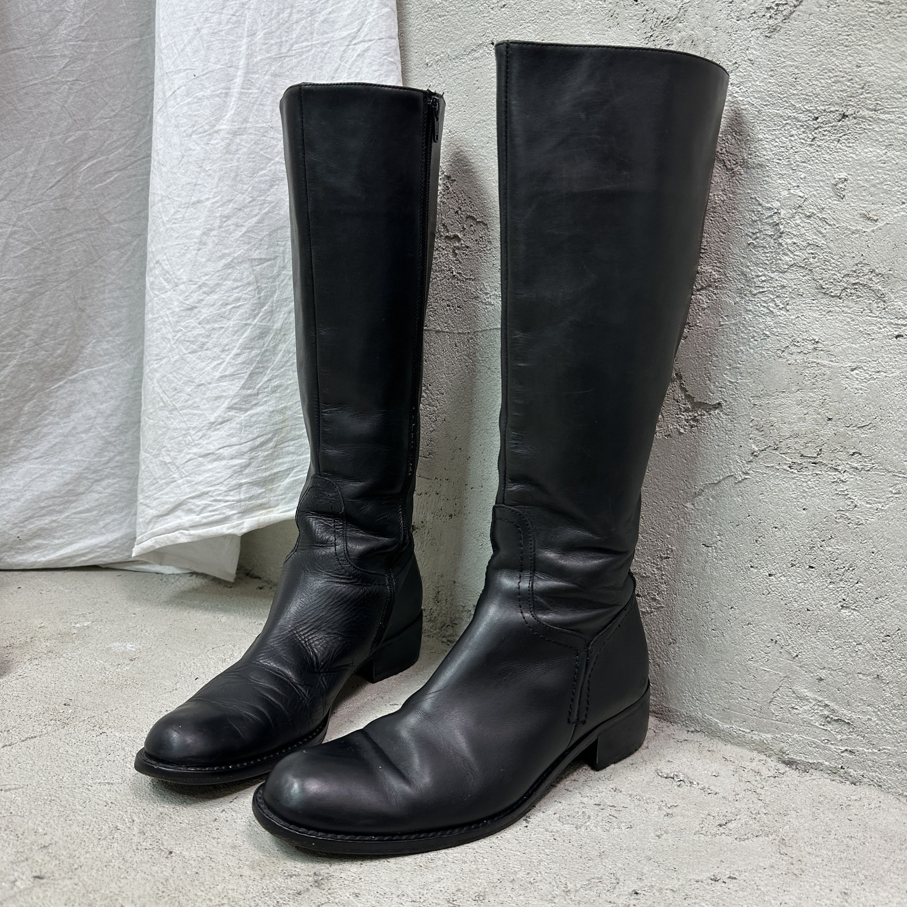 Vintage Vintage Leather Grunge Biker Made in Italy Boots 90s Size US 8 / IT 38 - 2 Thumbnail