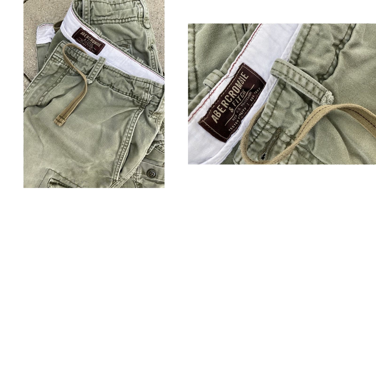 Abercrombie & Fitch VINTAGE Abercrombie & Fitch Cargo Shorts 33 Green Cotton Blend 90s Fatigue Pockets Zip Hike Casual Mens Size US 33 - 9 Thumbnail
