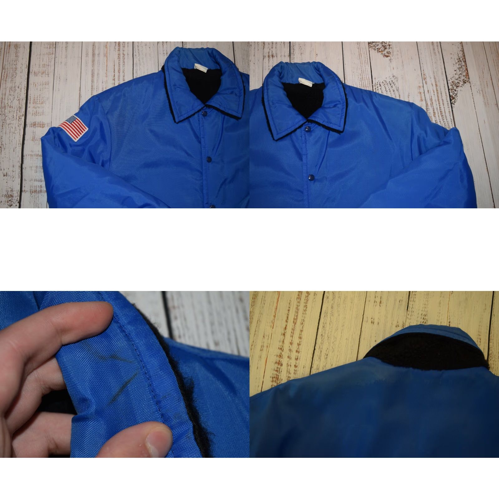 THE GREAT VINTAGE THE GREAT LAKES JACKET Shirt XL Blue 1970s Nylon Screen Print Patch Sherpa Mens Size US XL / EU 56 / 4 - 8 Thumbnail