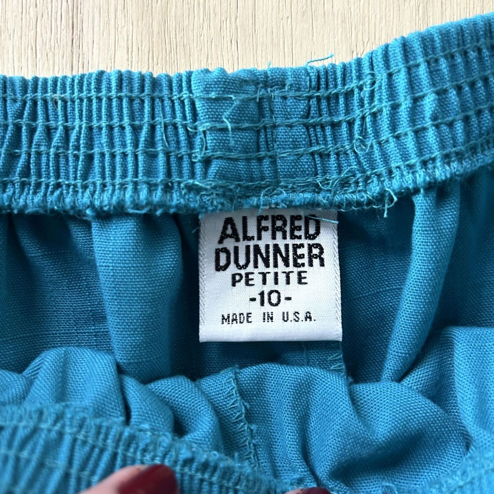Vintage VINTAGE Alfred Dunner Pants Womens 10P Blue Twill Elastic Waist Belted USA Size 32" / US 10 / IT 46 - 2 Thumbnail