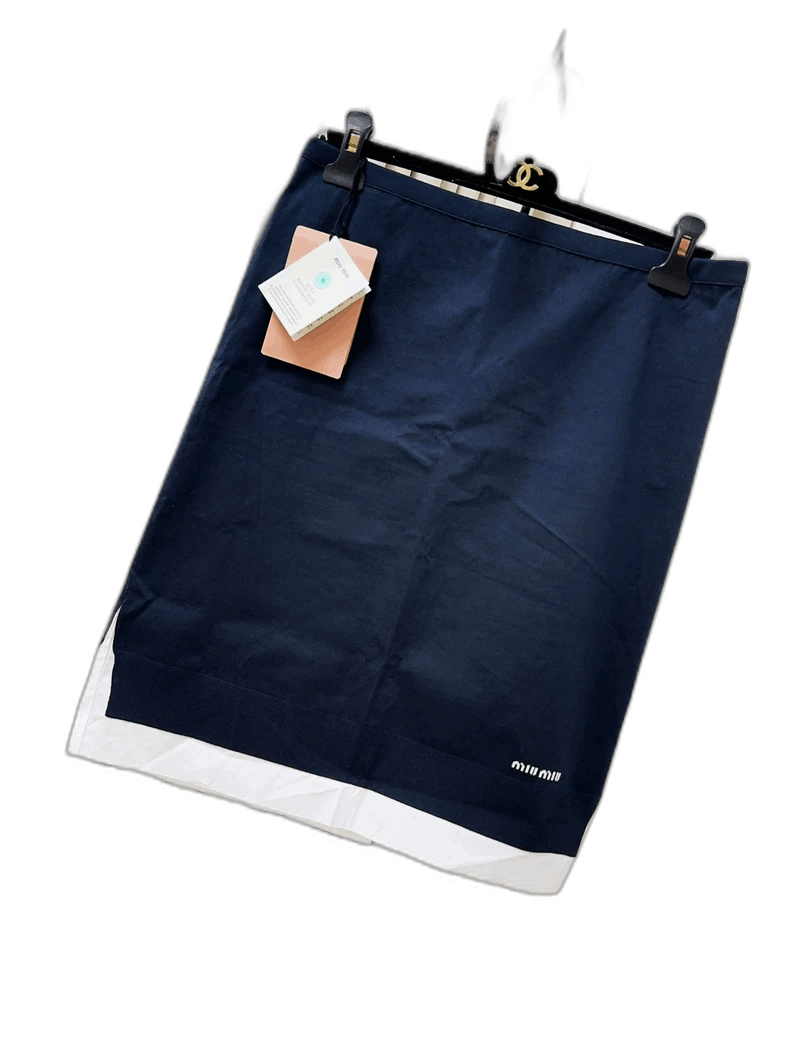 Miu Miu Miumiu Navy Blue Knit Skirt Size 38" / US 16 / IT 52 - 1 Thumbnail